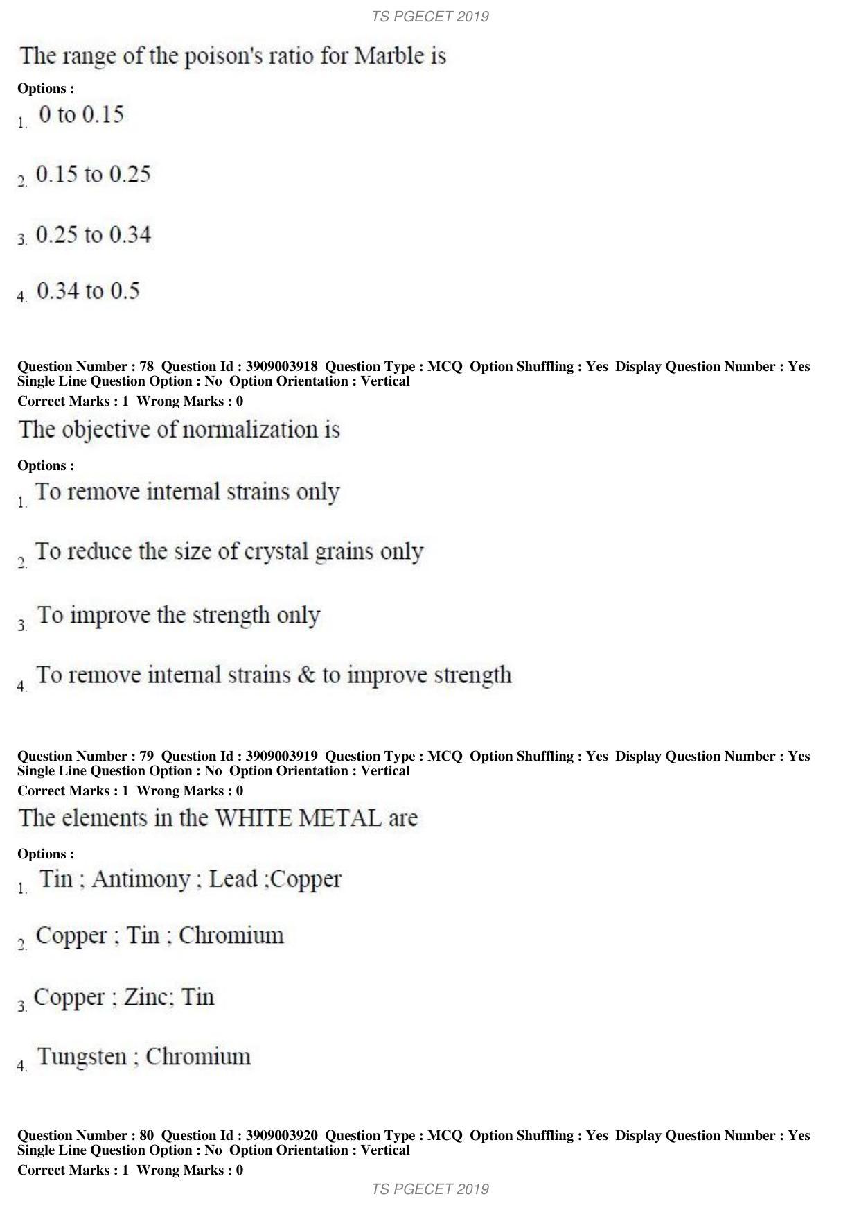 TS PGECET 2019: Mining Engineering Question Papers - Page 30