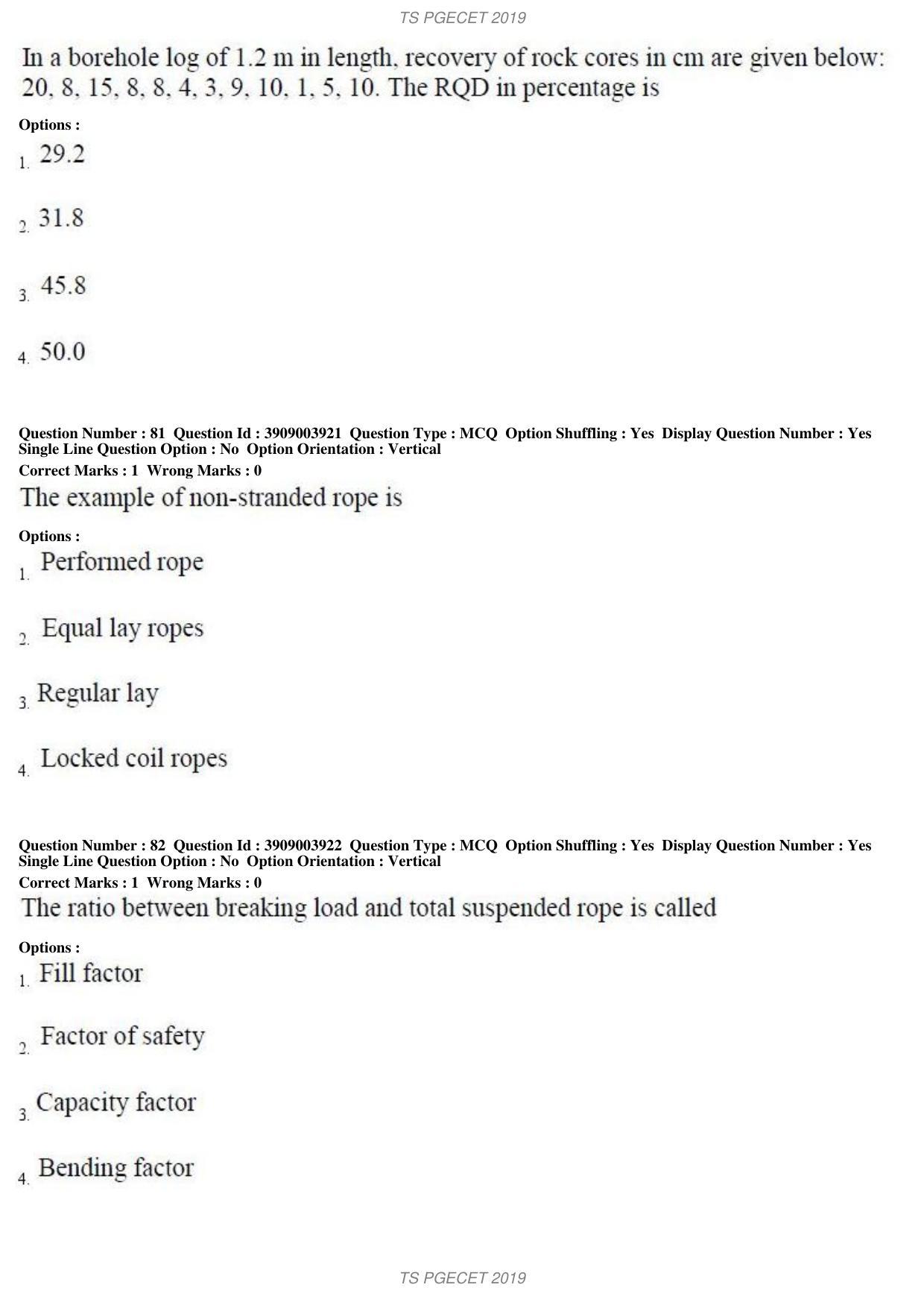 TS PGECET 2019: Mining Engineering Question Papers - Page 31