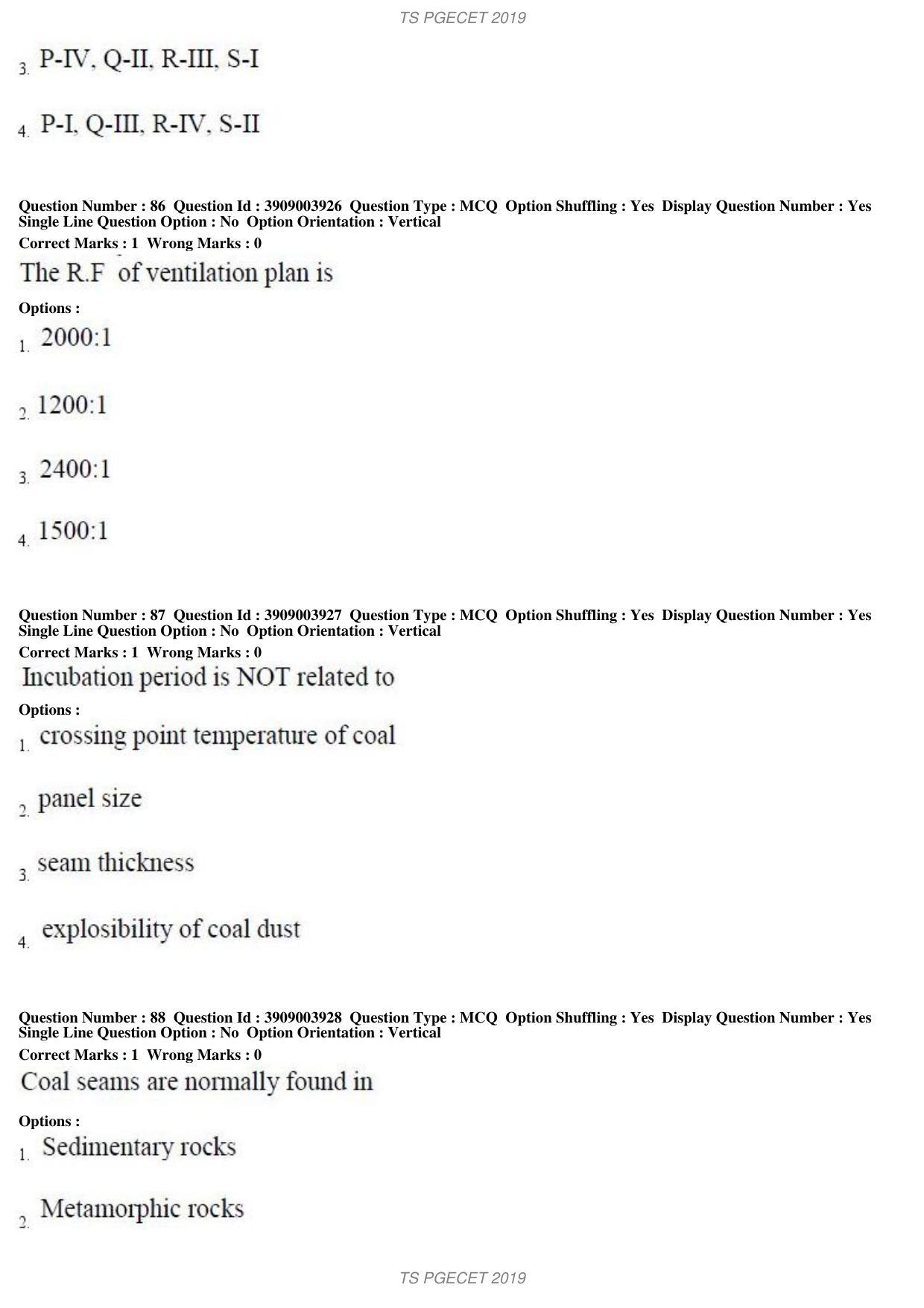 TS PGECET 2019: Mining Engineering Question Papers - Page 33