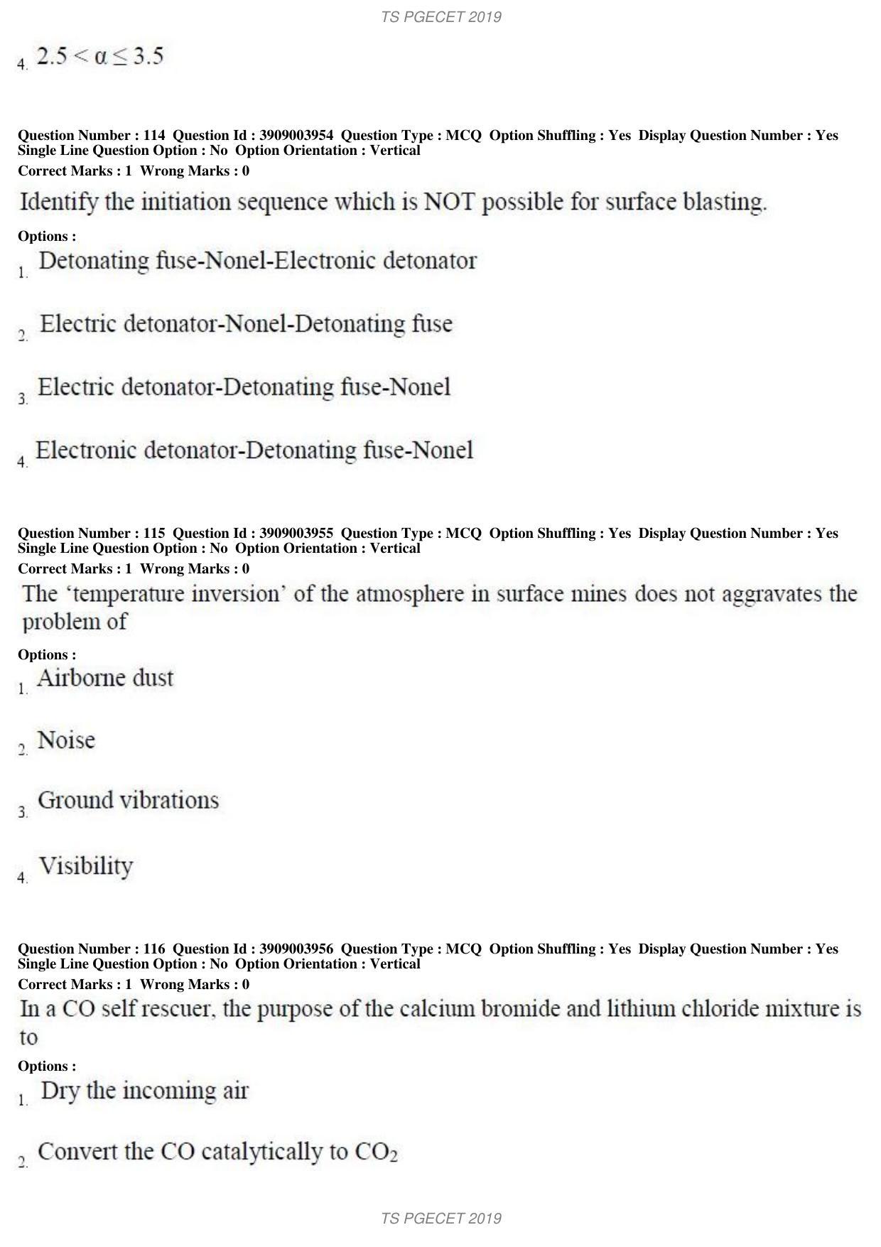 TS PGECET 2019: Mining Engineering Question Papers - Page 43