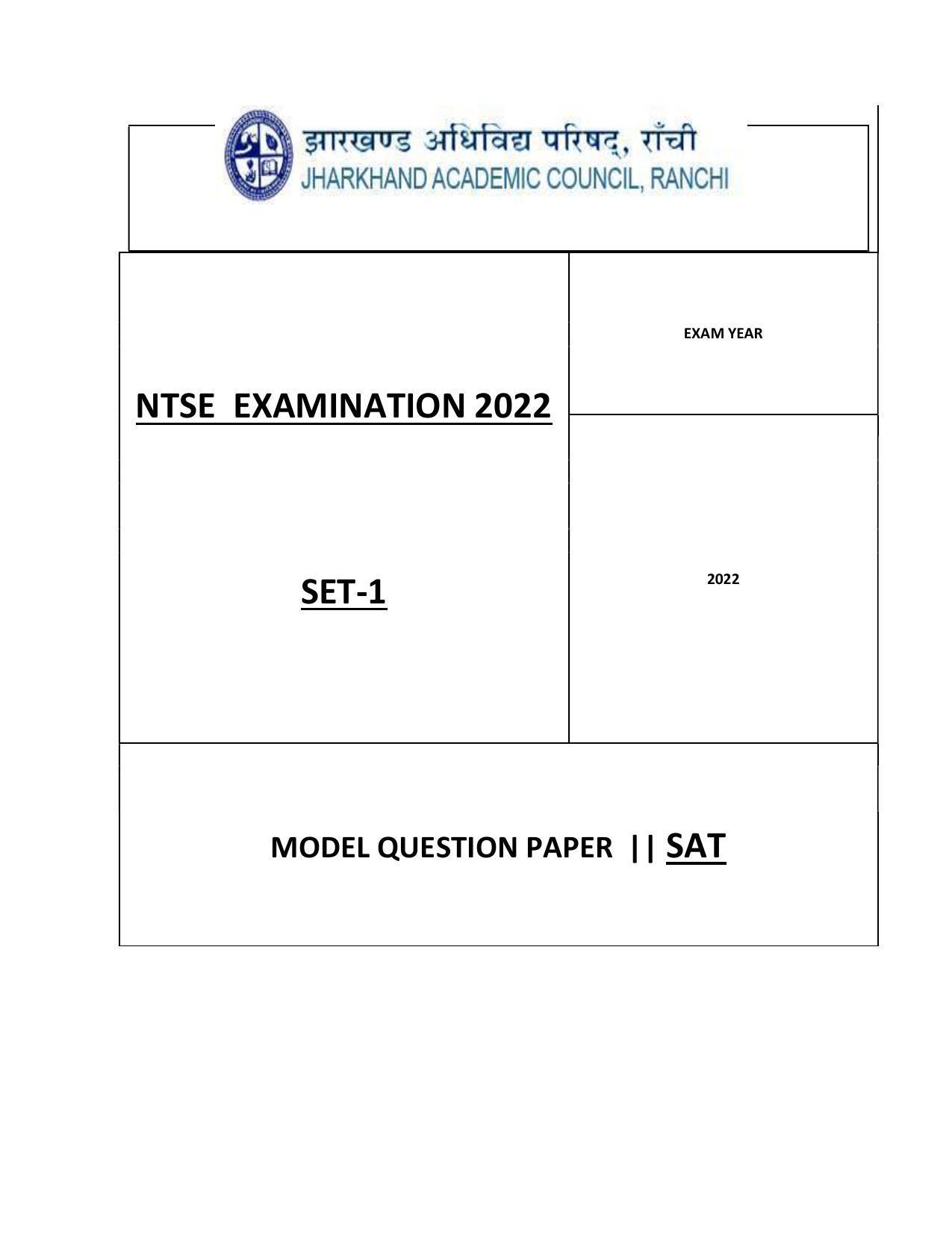 JAC NTSE (Set I & 2) 2022 Model Paper - Page 22