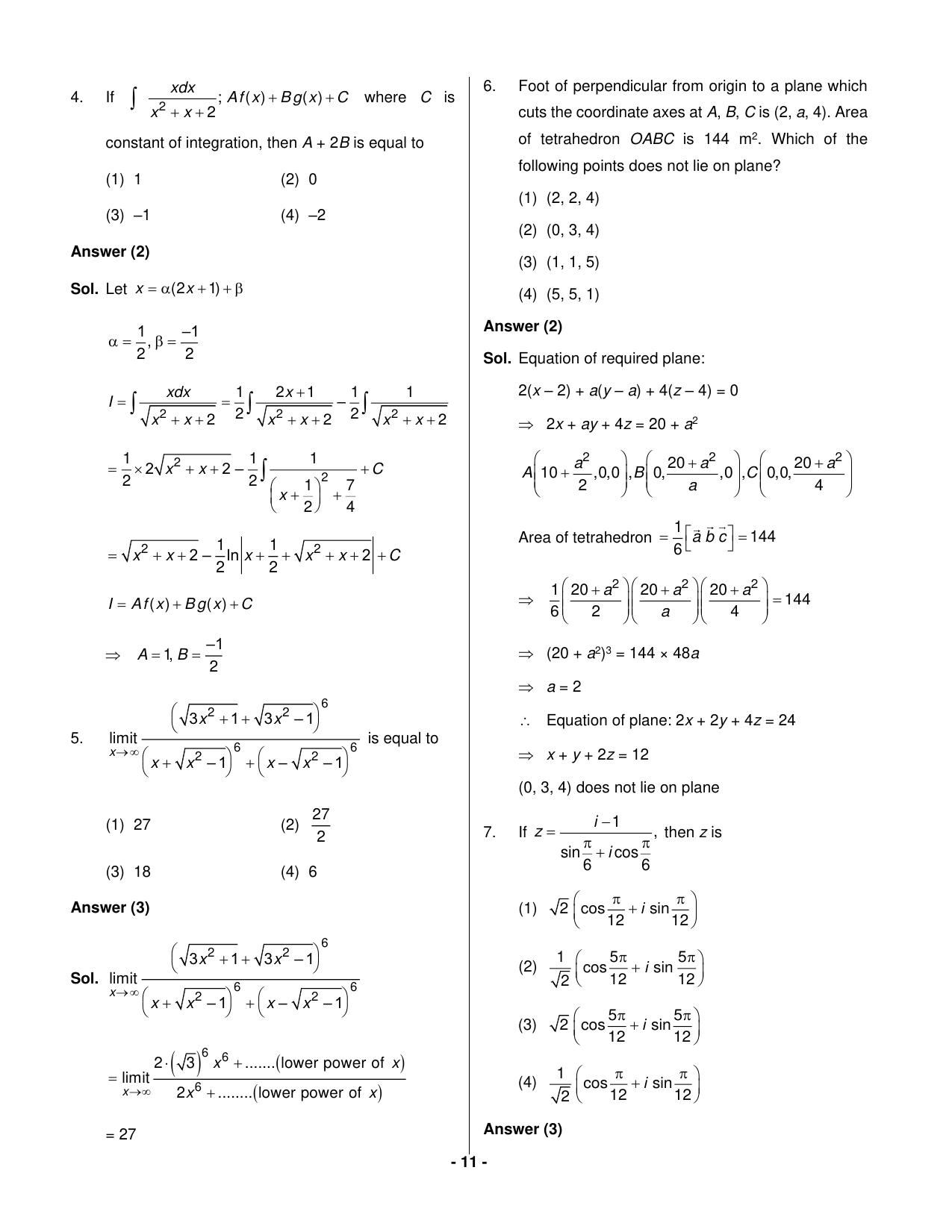 JEE Mains 2023: 31st January 2023 Shift-2 (Evening) Question Paper With Solution (January, Session-1) - Page 10