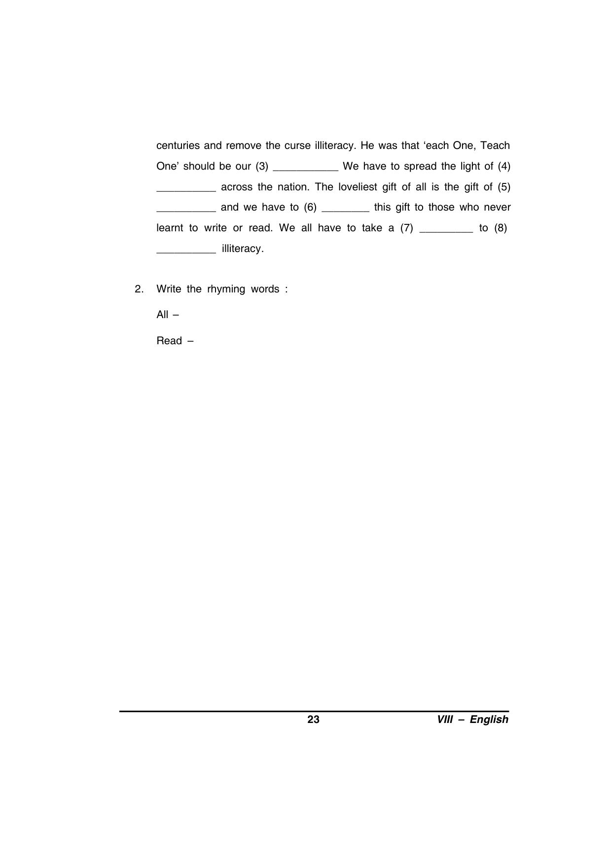 CBSE Worksheets for Class 8 English Assignment 78 - Page 2