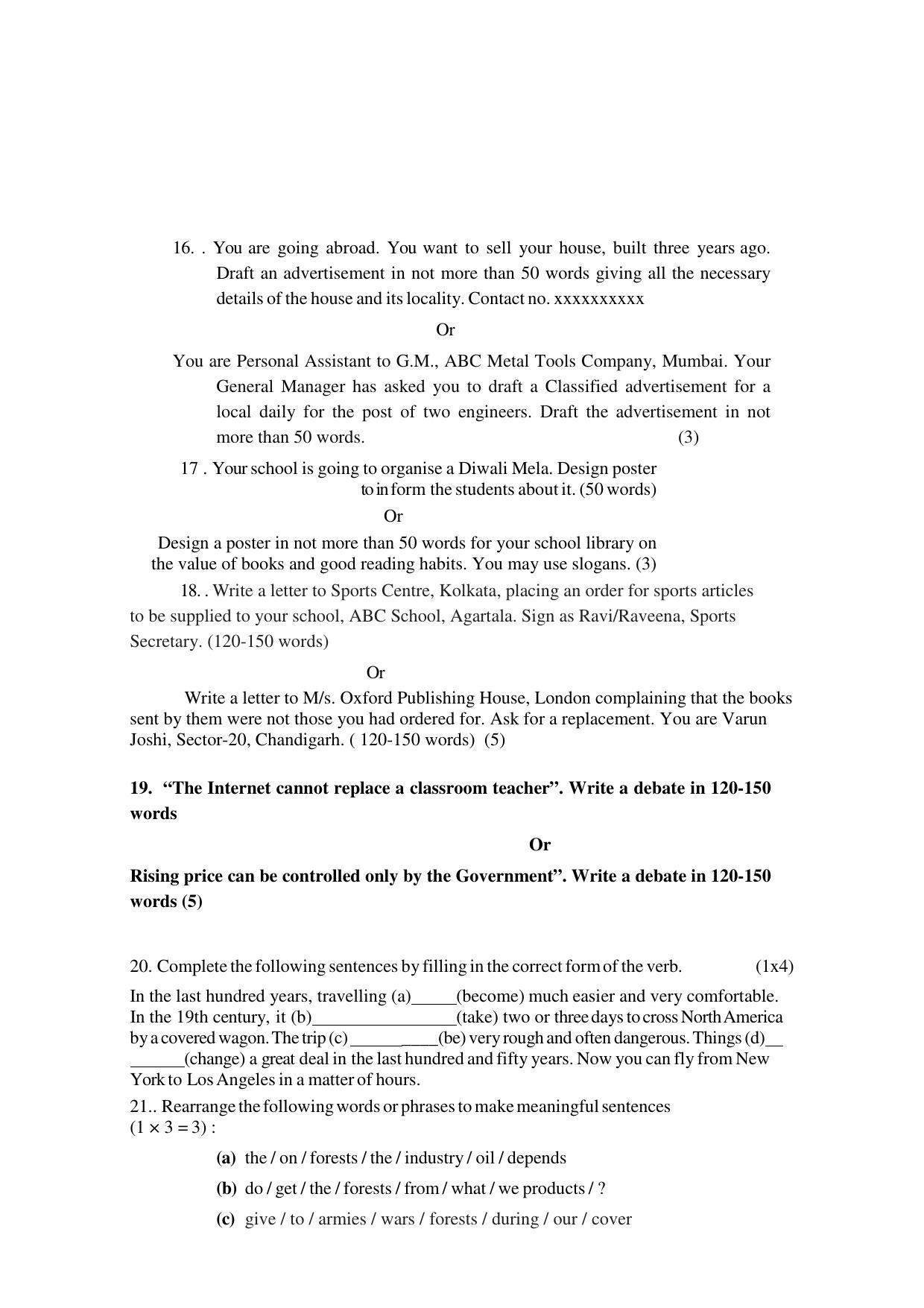 Tripura Board English Question Paper 2023 - Page 4