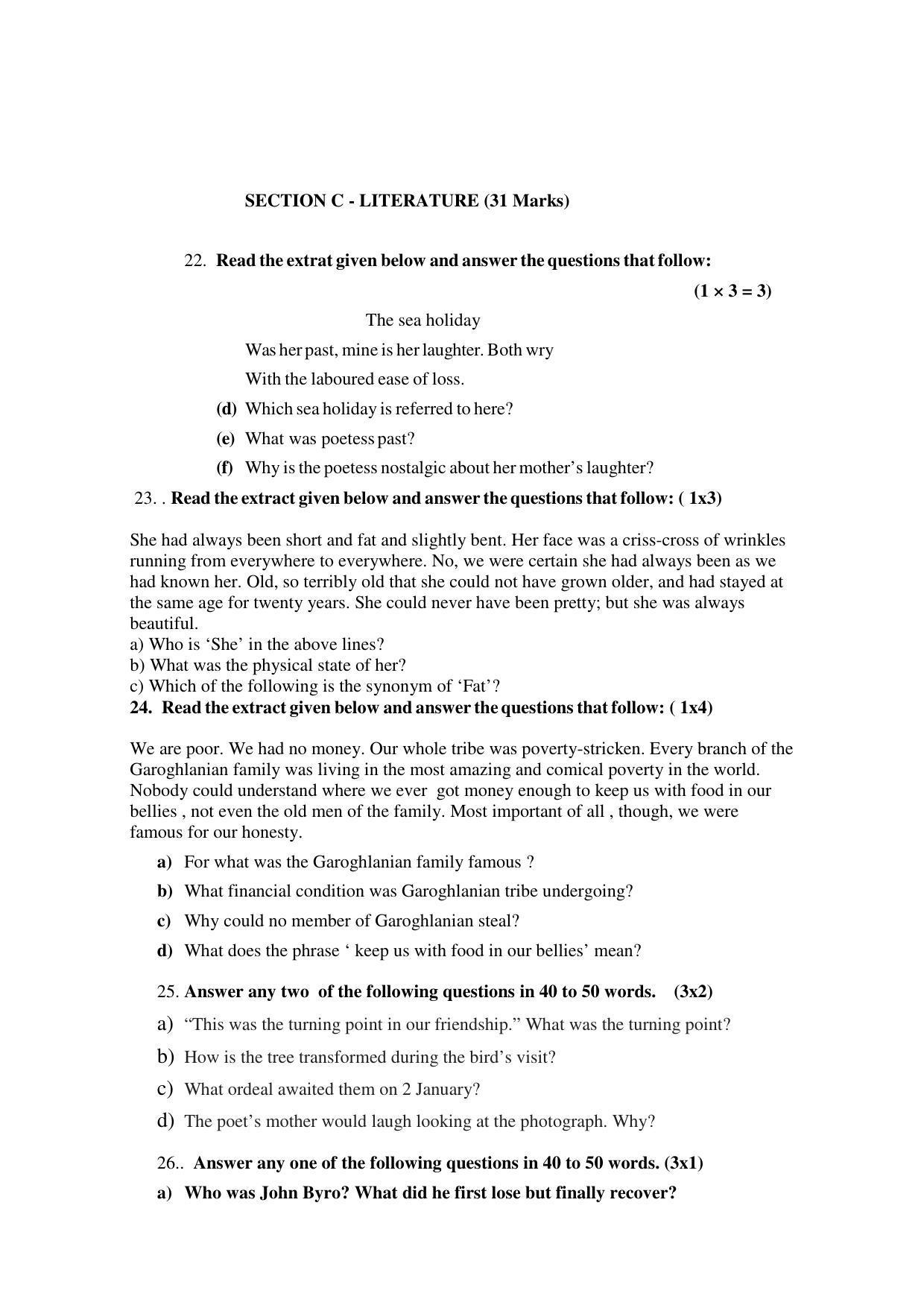 Tripura Board English Question Paper 2023 - Page 5