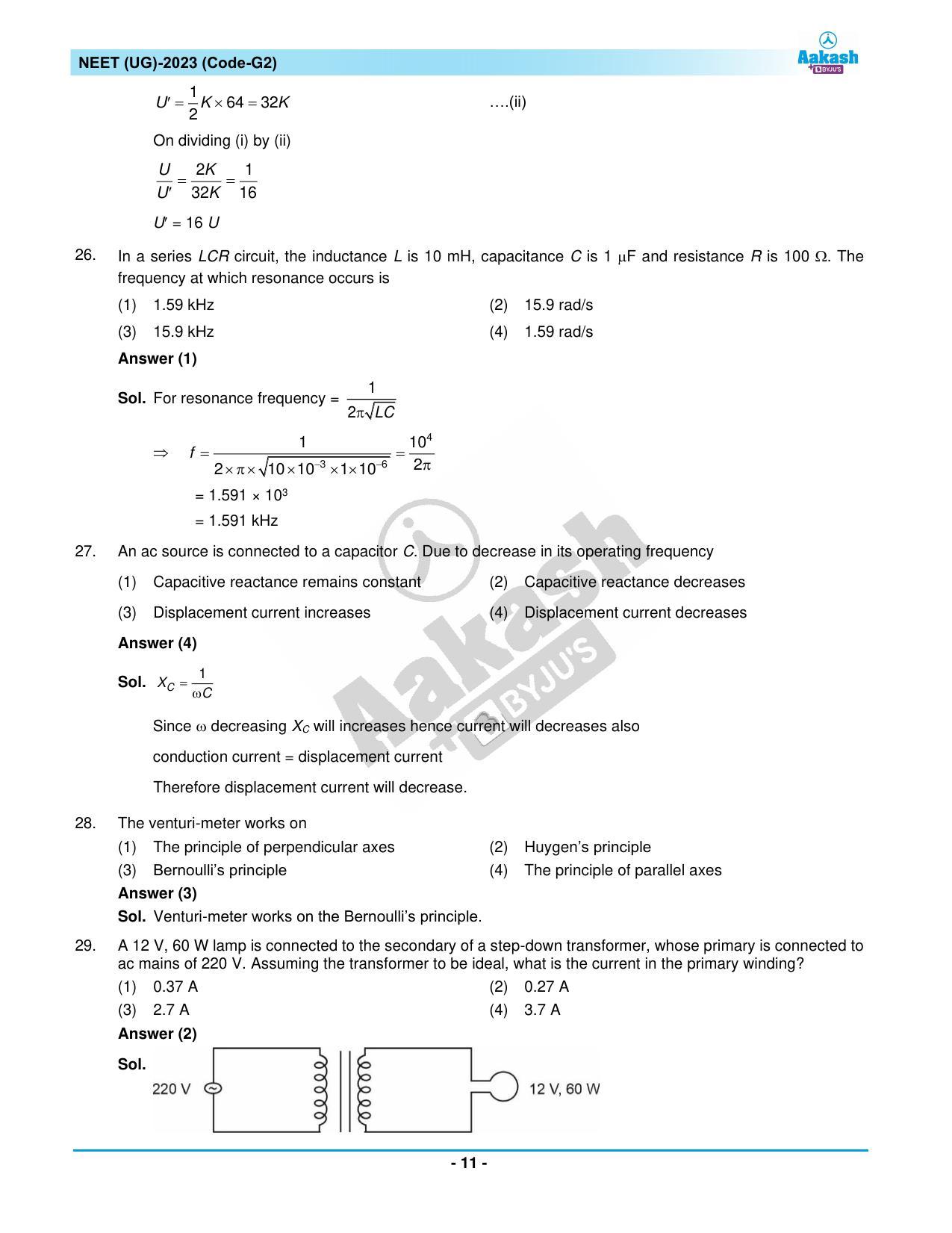 NEET 2023 Question Paper G2 - Page 11