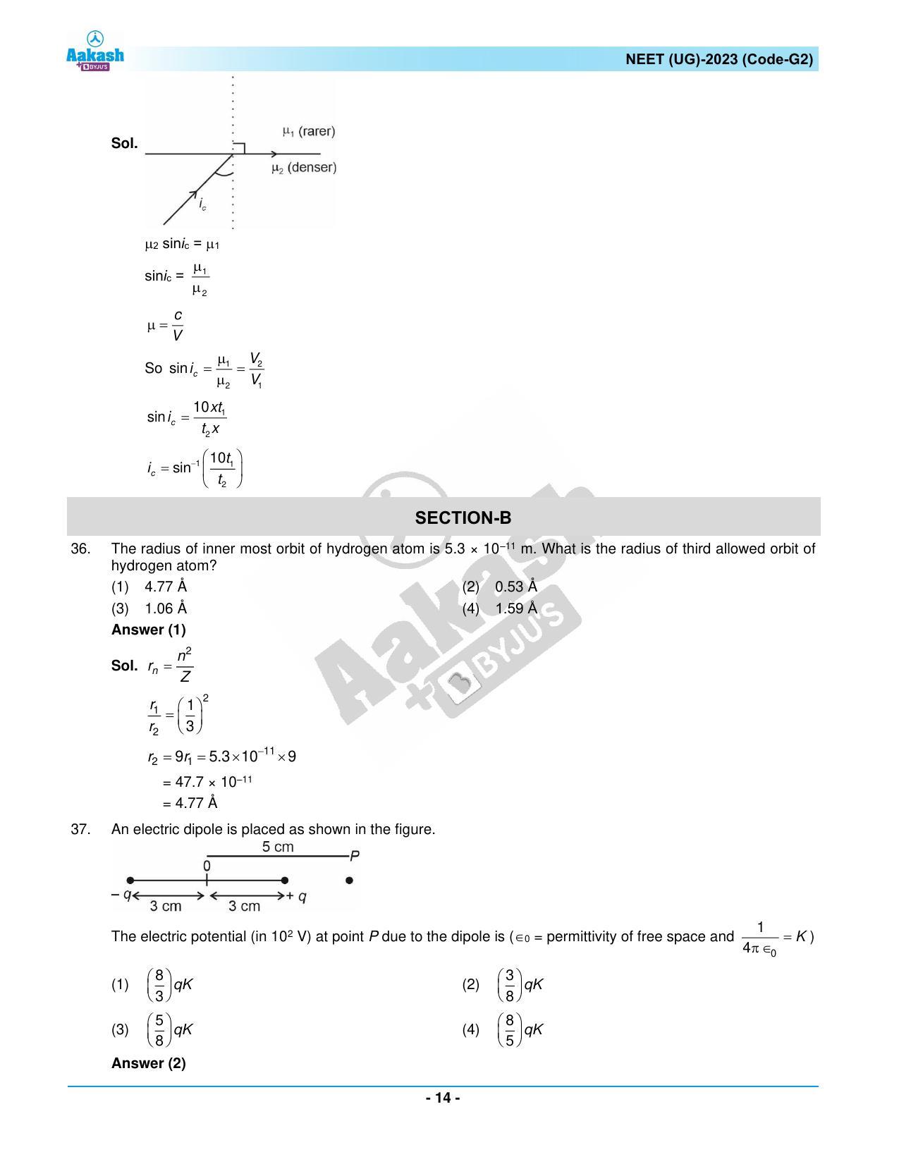 NEET 2023 Question Paper G2 - Page 14
