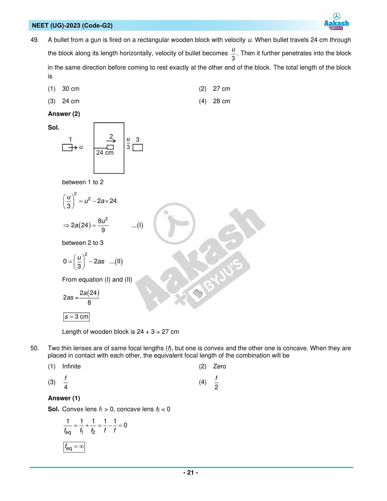 NEET 2023 Question Paper G2 - Page 21