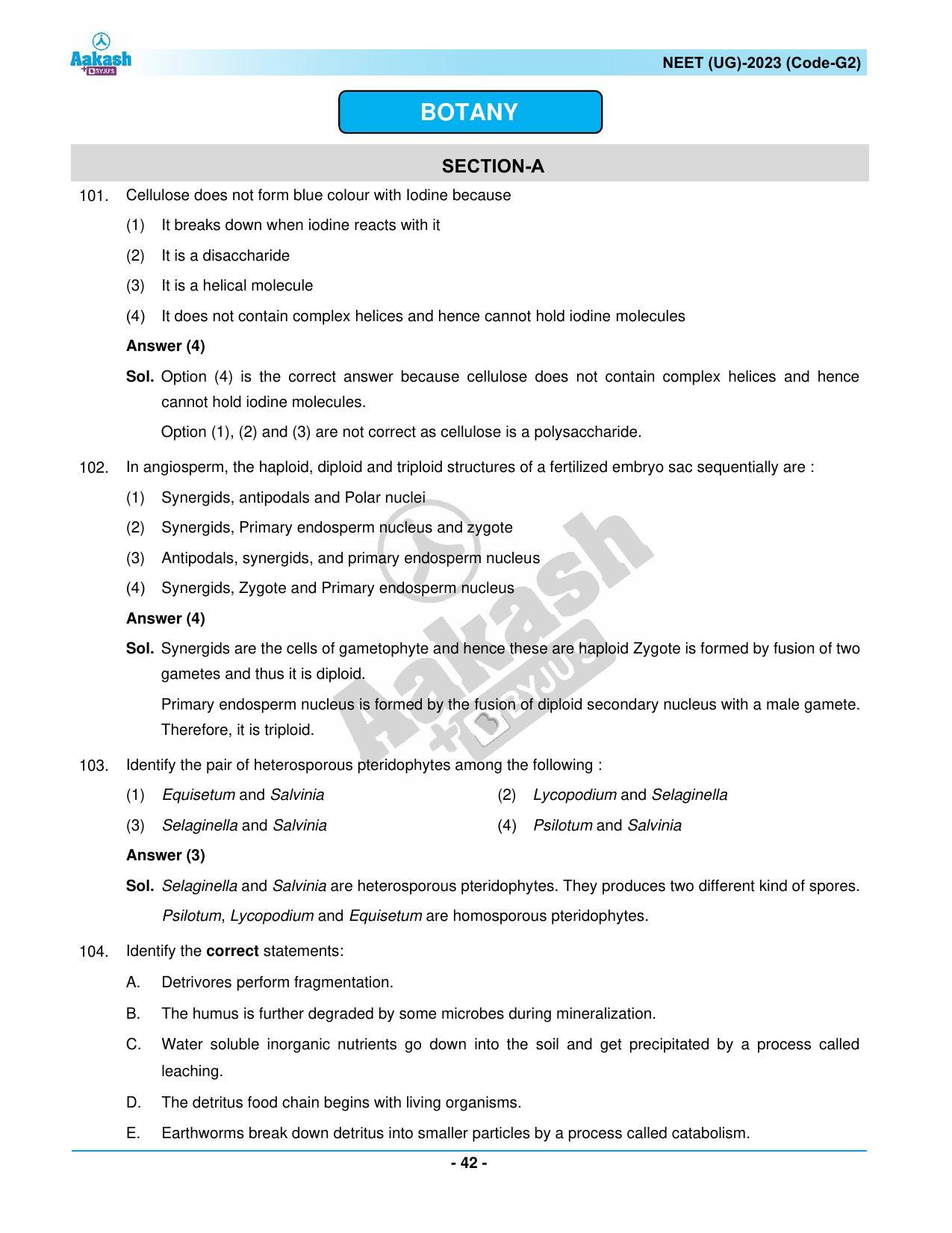 NEET 2023 Question Paper G2 - Page 42