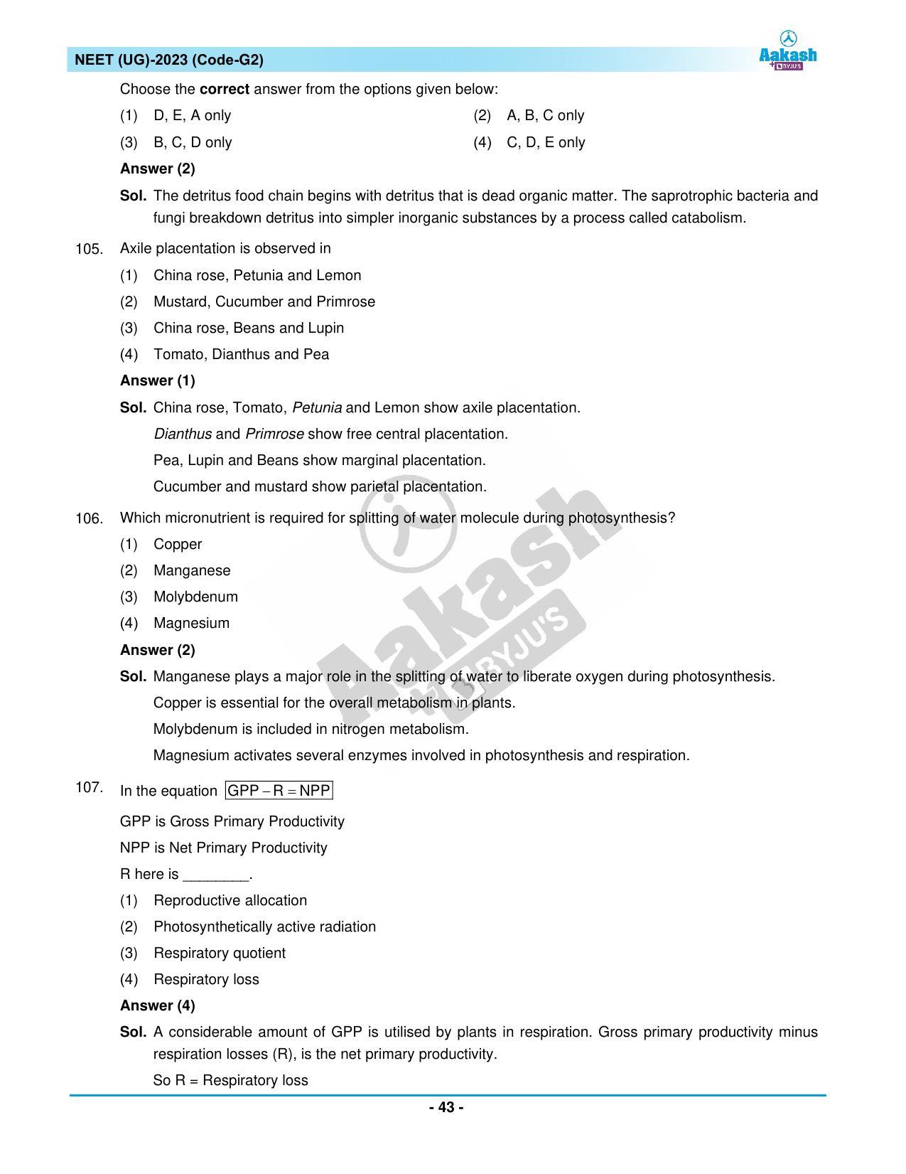 NEET 2023 Question Paper G2 - Page 43