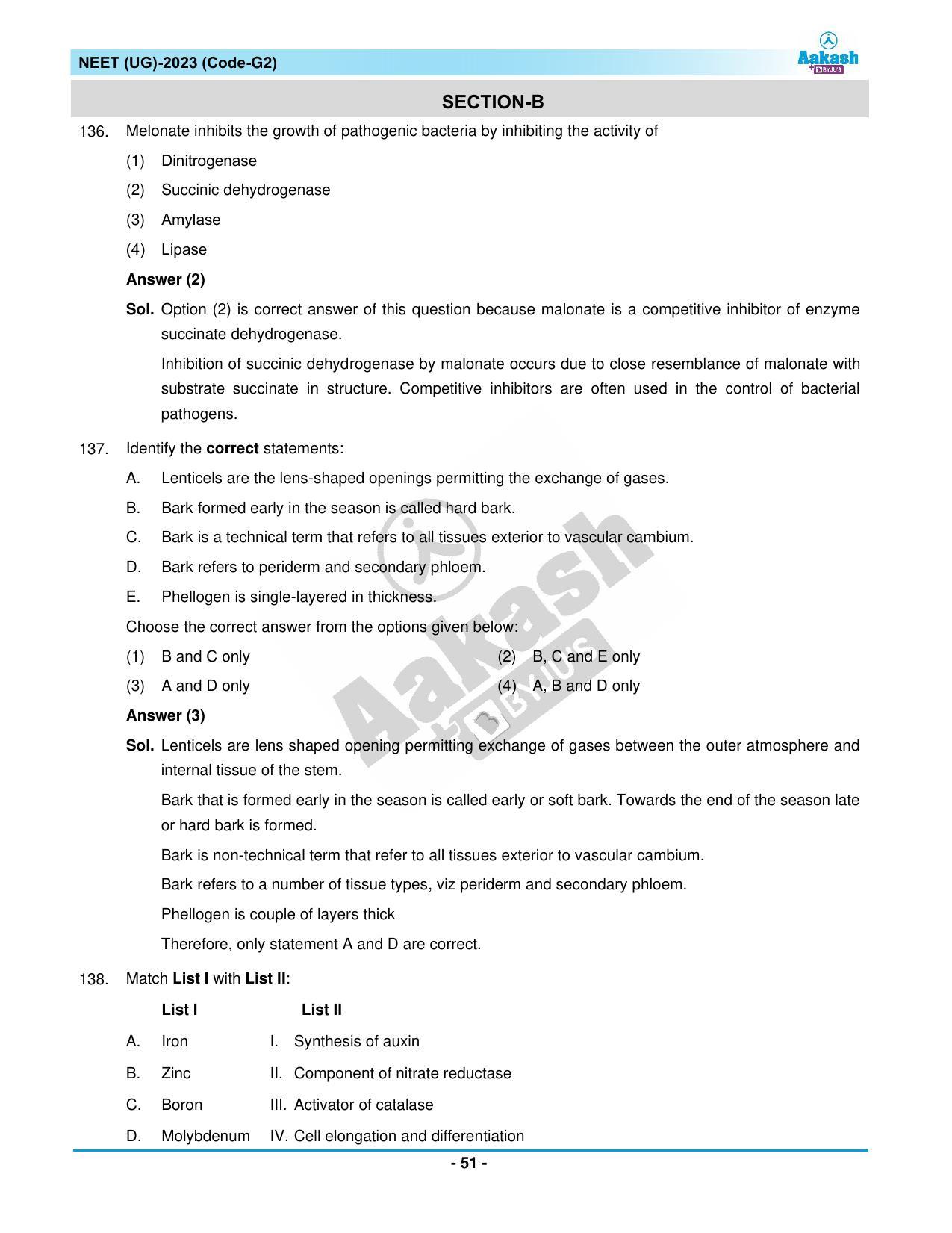 NEET 2023 Question Paper G2 - Page 51