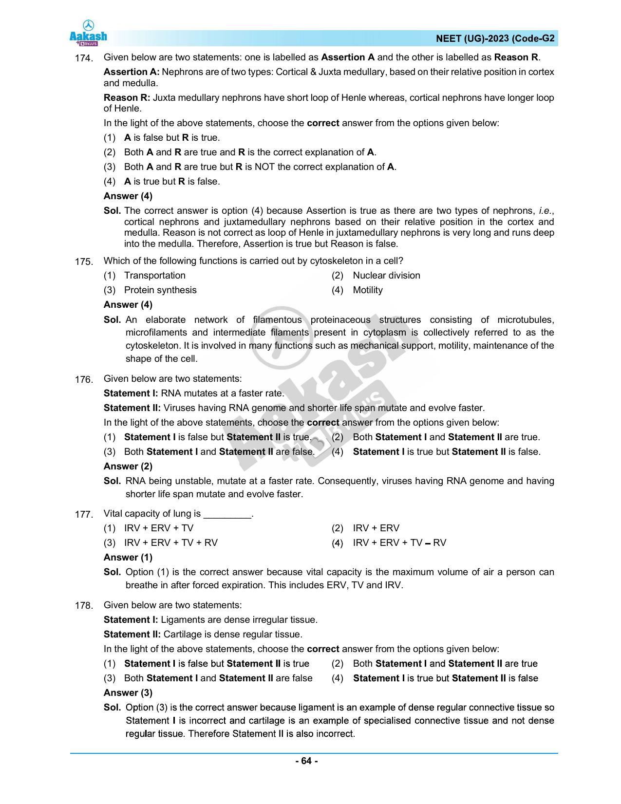 NEET 2023 Question Paper G2 - Page 64