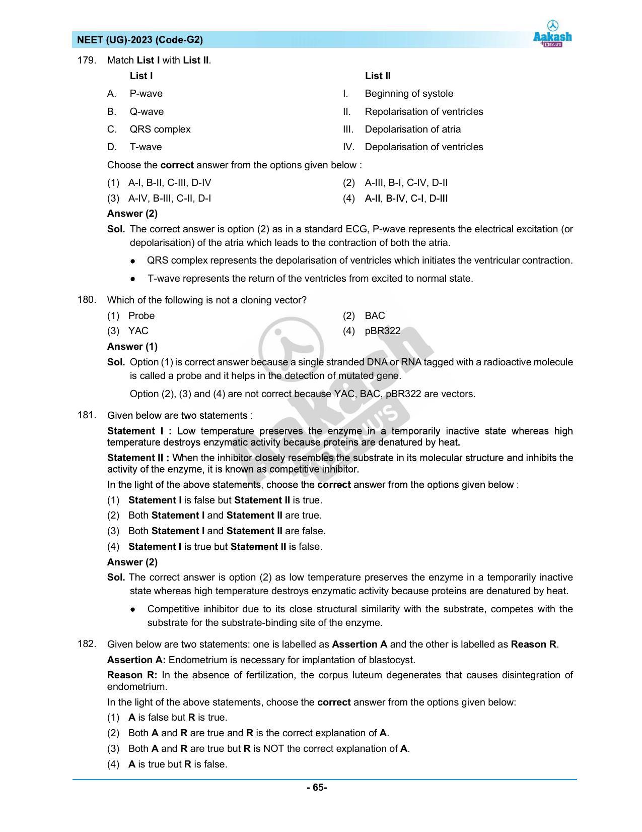 NEET 2023 Question Paper G2 - Page 65