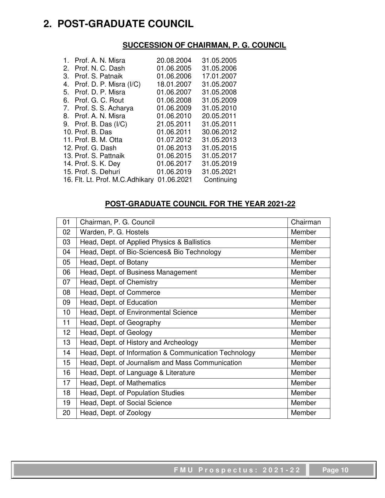 Fakir Mohan University, Balasore PG Prospectus-2021-22 - Page 10