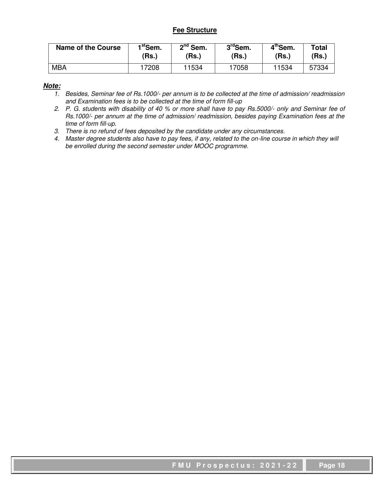 Fakir Mohan University, Balasore PG Prospectus-2021-22 - Page 18