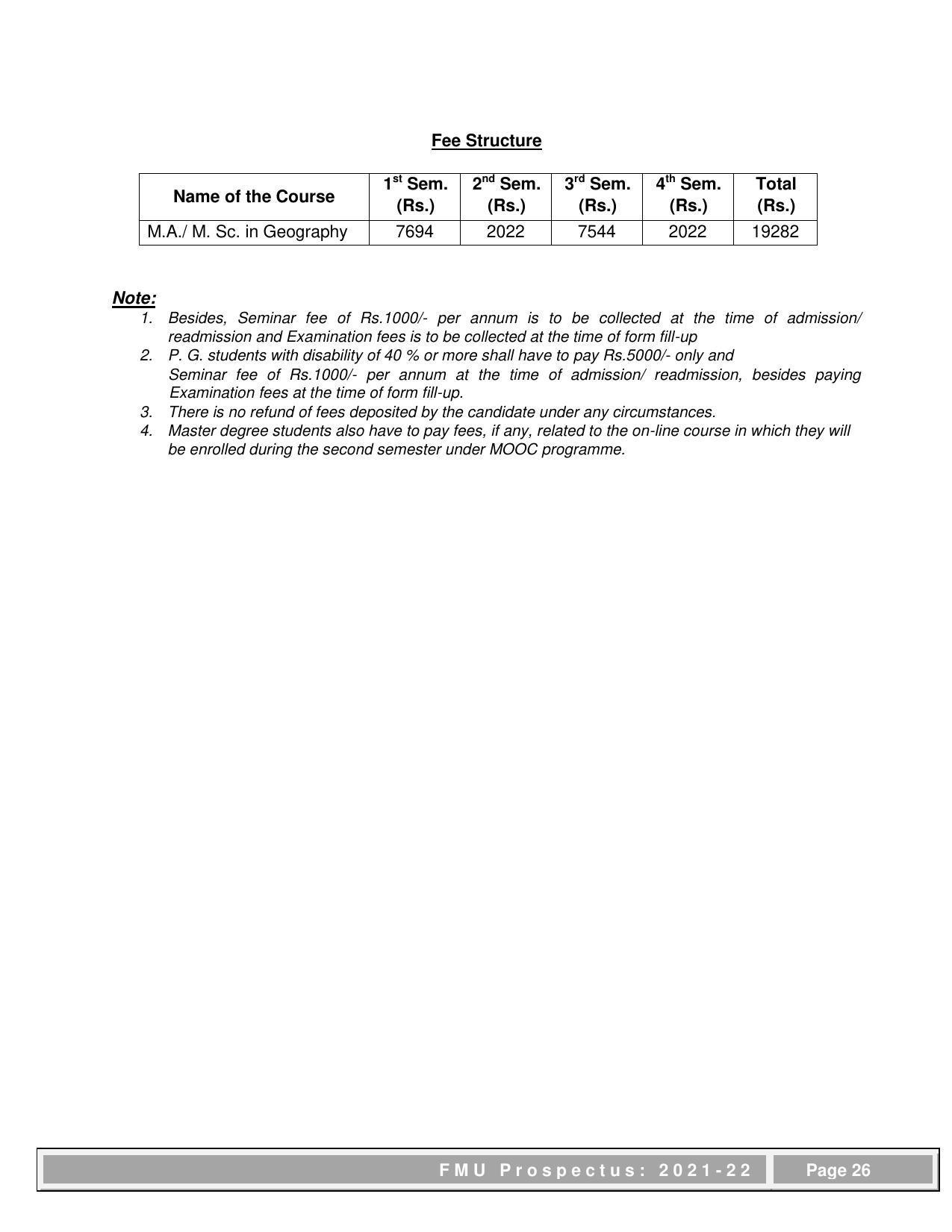 Fakir Mohan University, Balasore PG Prospectus-2021-22 - Page 26