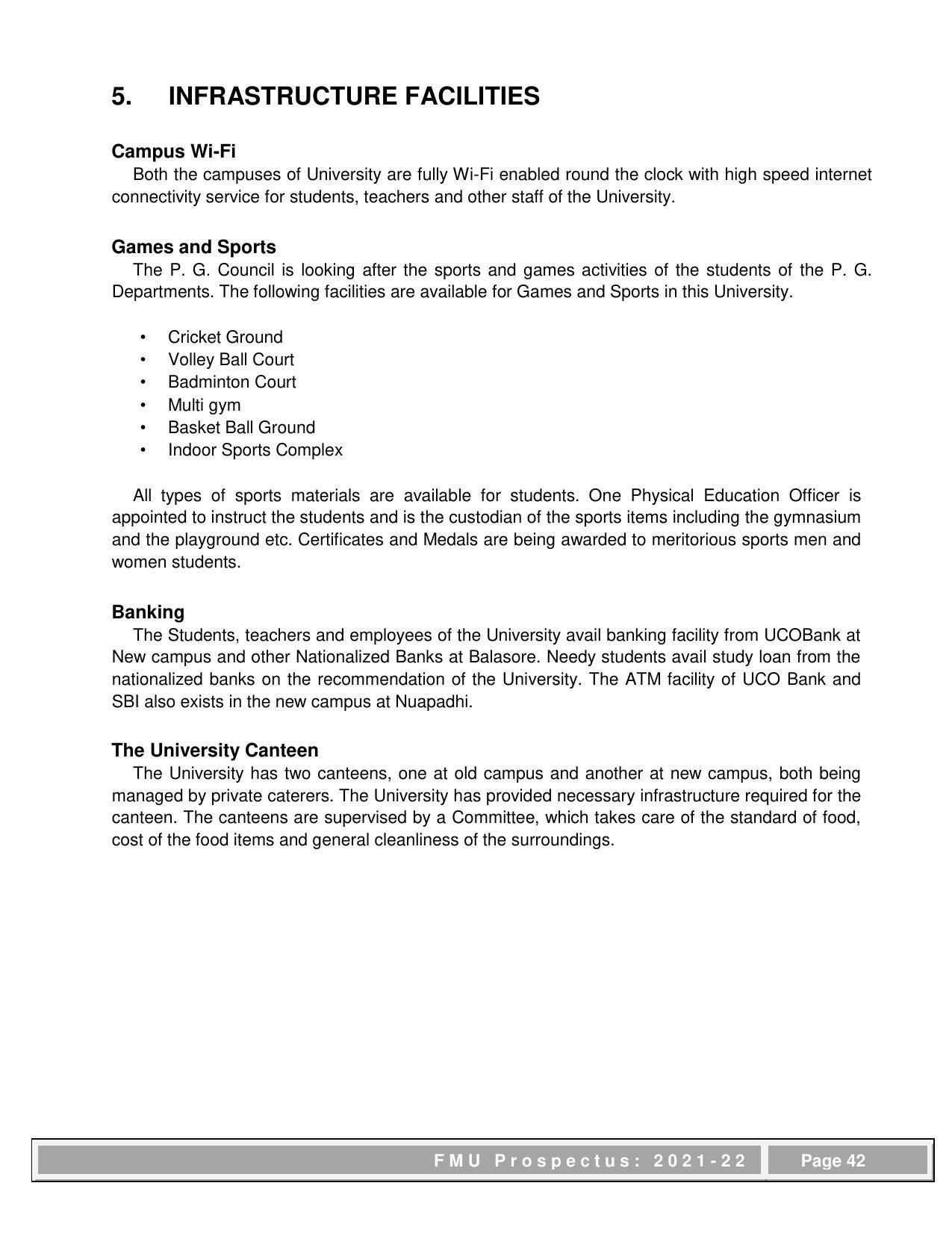 Fakir Mohan University, Balasore PG Prospectus-2021-22 - Page 42