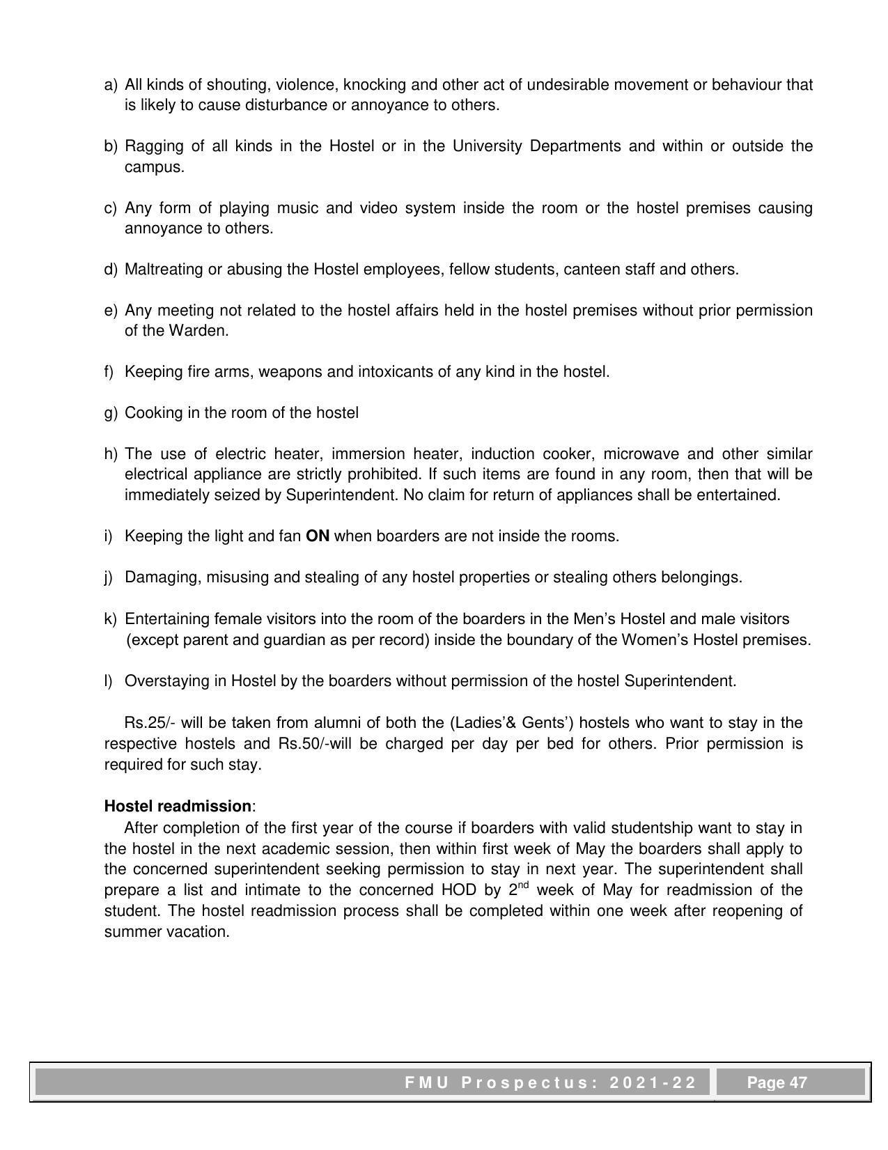 Fakir Mohan University, Balasore PG Prospectus-2021-22 - Page 47