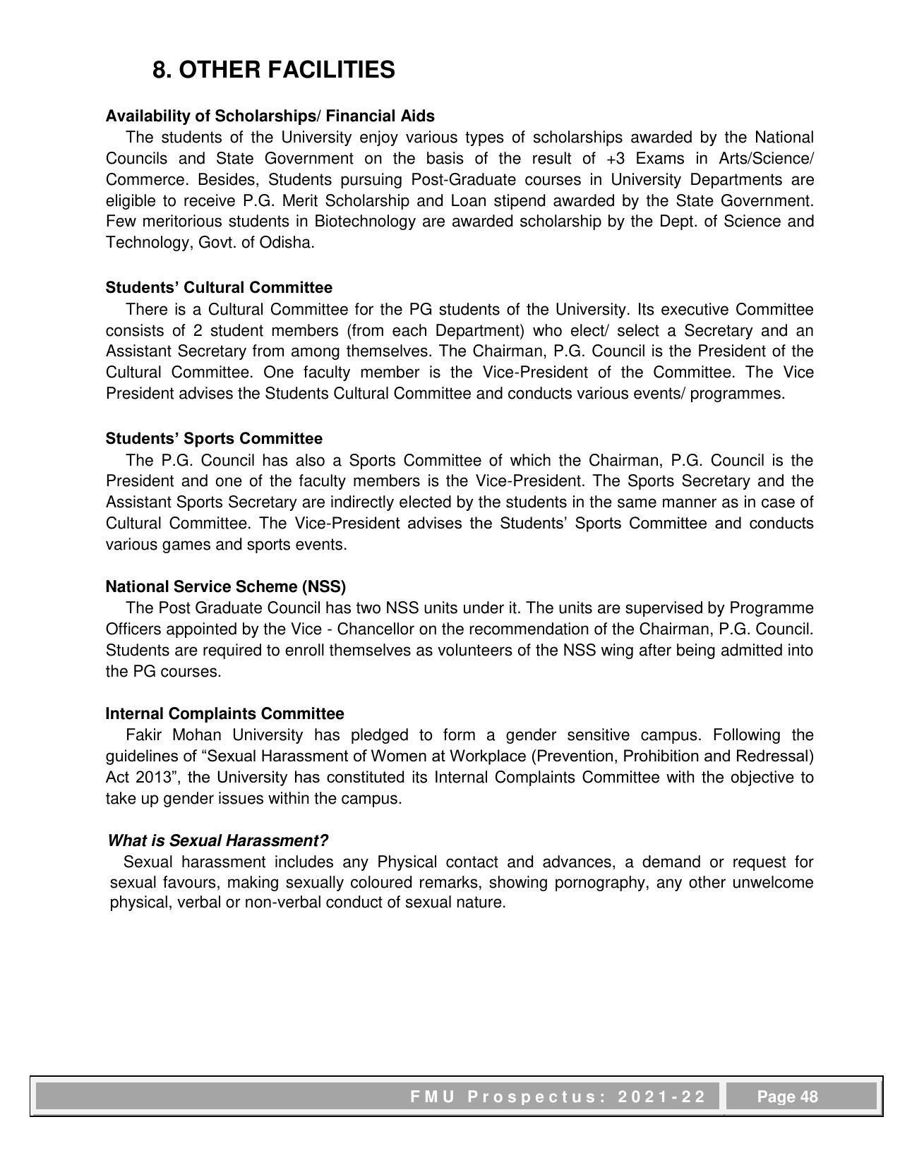 Fakir Mohan University, Balasore PG Prospectus-2021-22 - Page 48