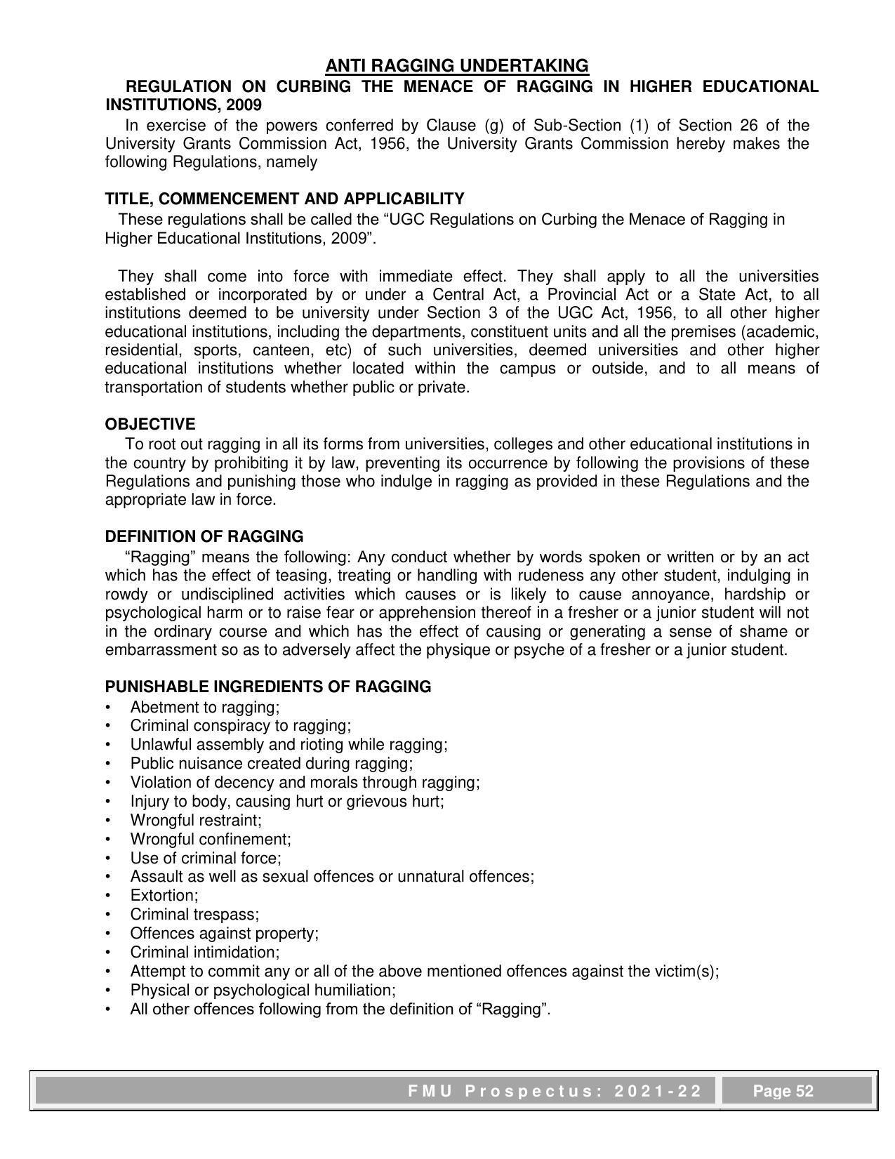 Fakir Mohan University, Balasore PG Prospectus-2021-22 - Page 52