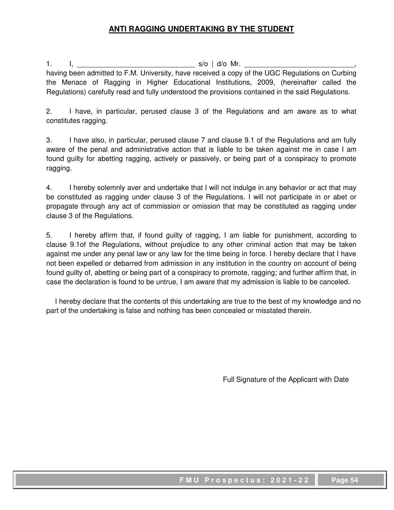 Fakir Mohan University, Balasore PG Prospectus-2021-22 - Page 54