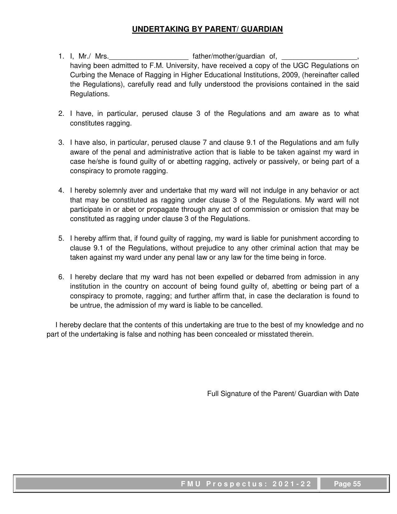Fakir Mohan University, Balasore PG Prospectus-2021-22 - Page 55