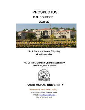 Fakir Mohan University, Balasore PG Prospectus-2021-22