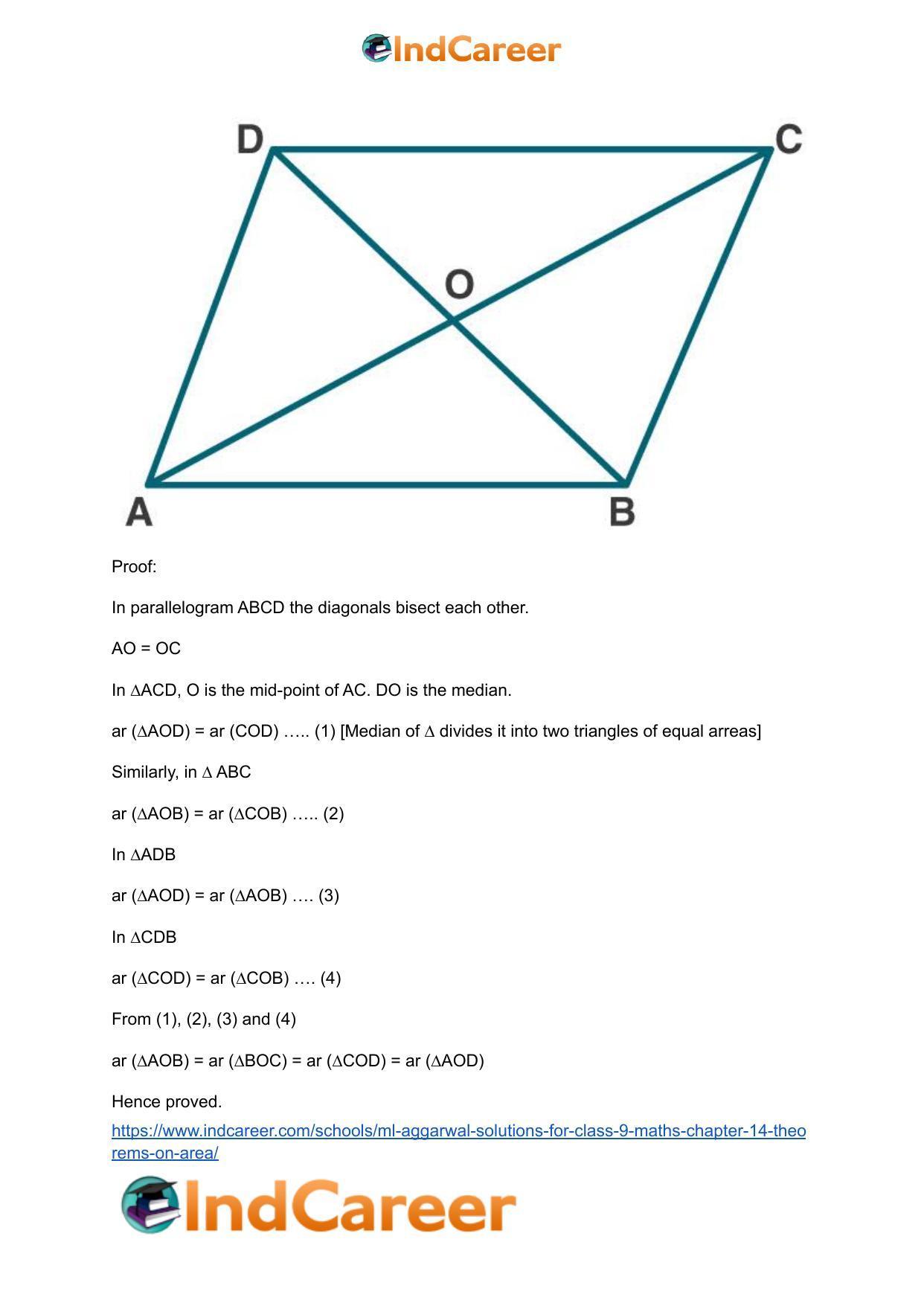 ML Aggarwal Solutions for Class 9 Maths Chapter 14- Theorems on Area - Page 4