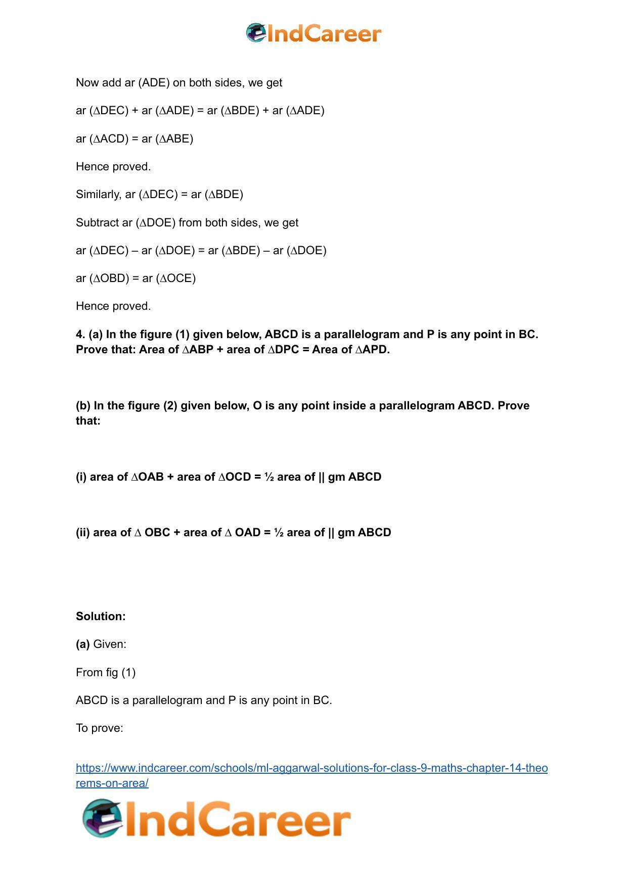 ML Aggarwal Solutions for Class 9 Maths Chapter 14- Theorems on Area - Page 7