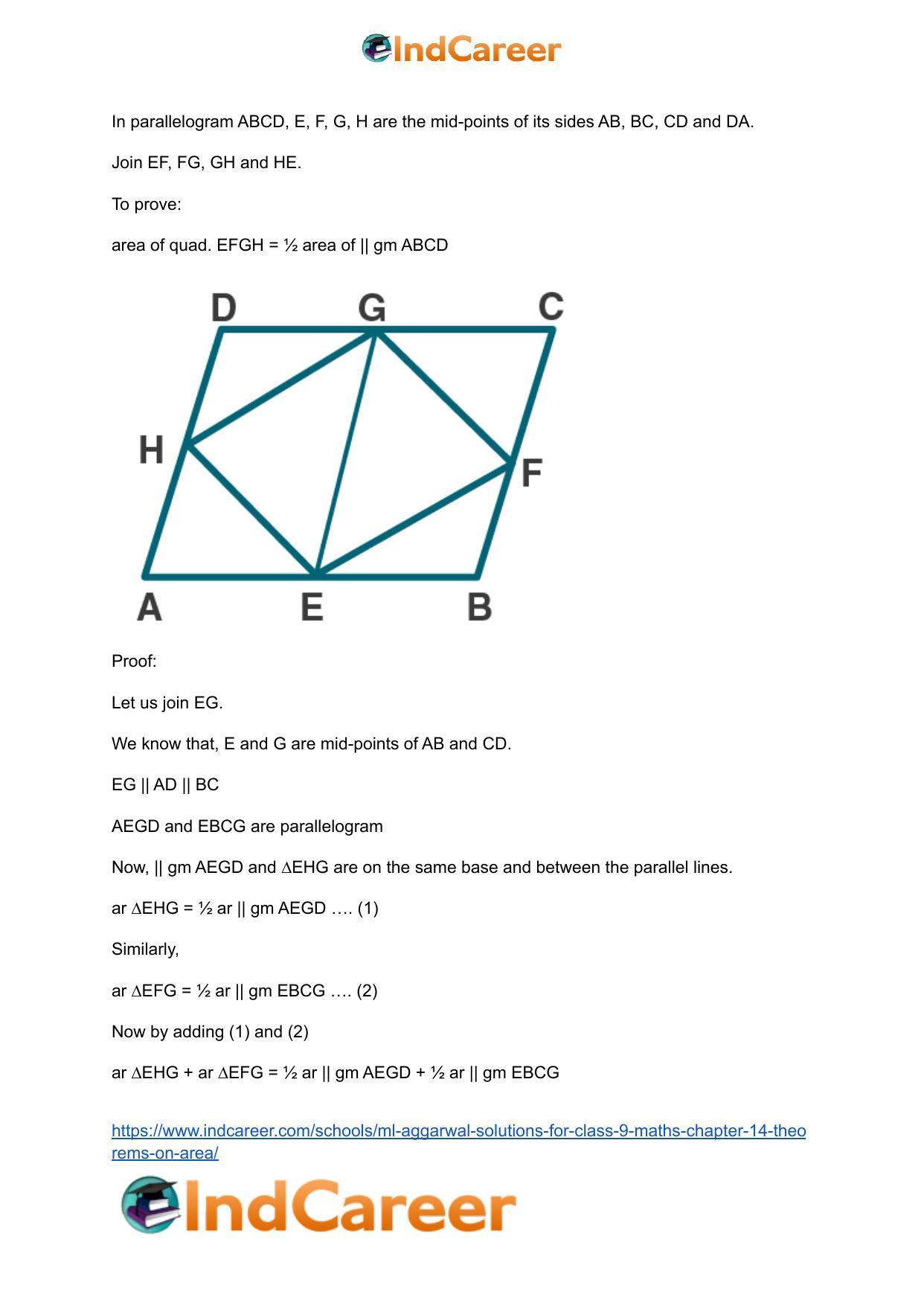 ML Aggarwal Solutions for Class 9 Maths Chapter 14- Theorems on Area - Page 10