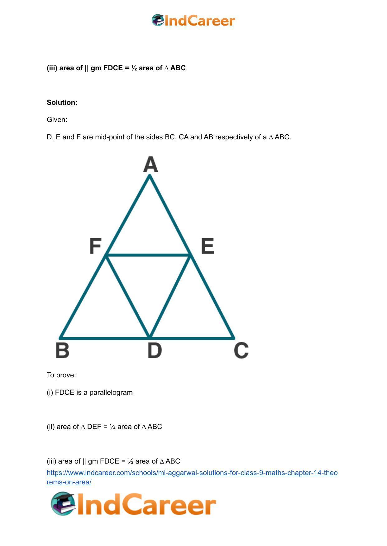 ML Aggarwal Solutions for Class 9 Maths Chapter 14- Theorems on Area - Page 13