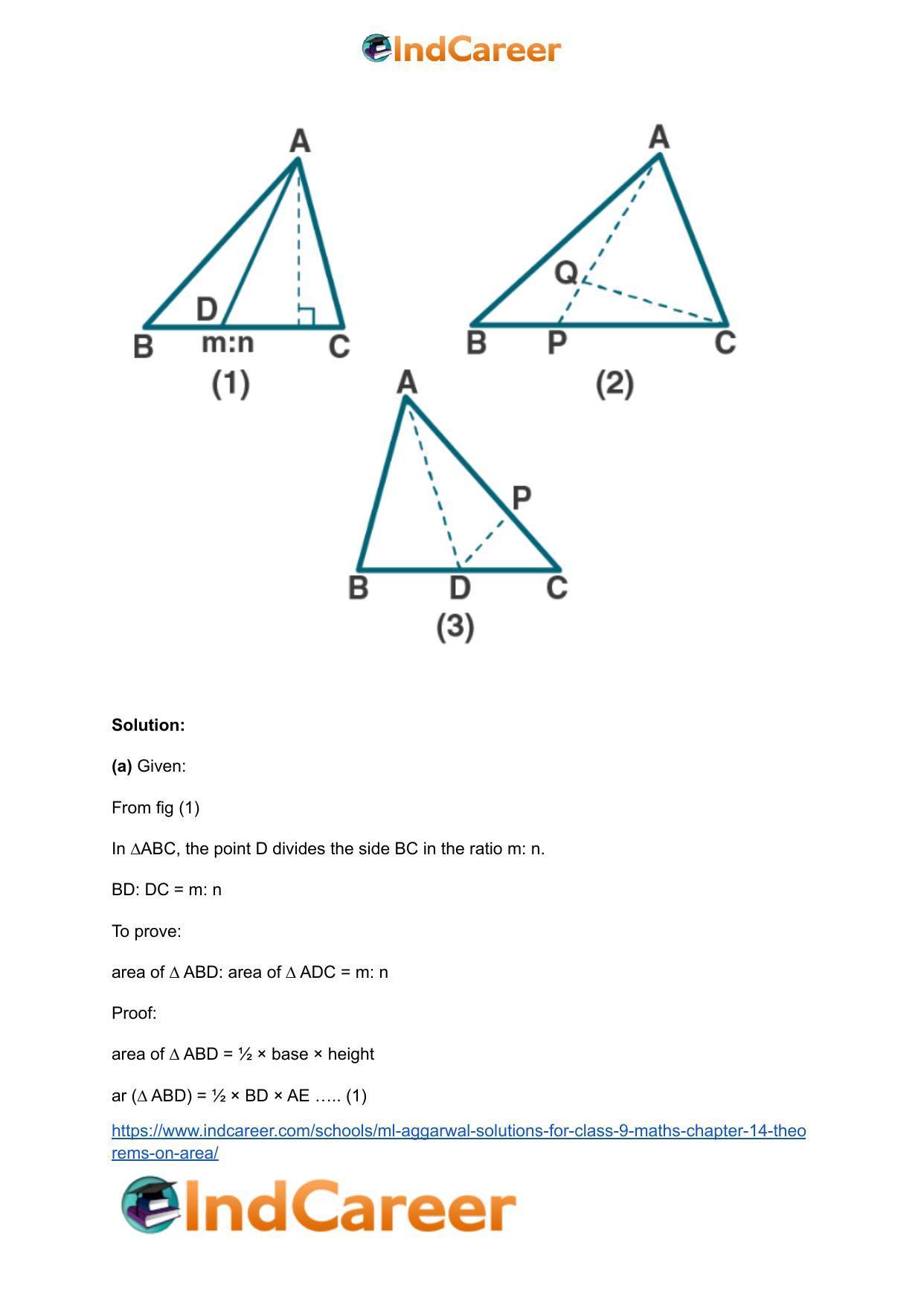 ML Aggarwal Solutions for Class 9 Maths Chapter 14- Theorems on Area - Page 17