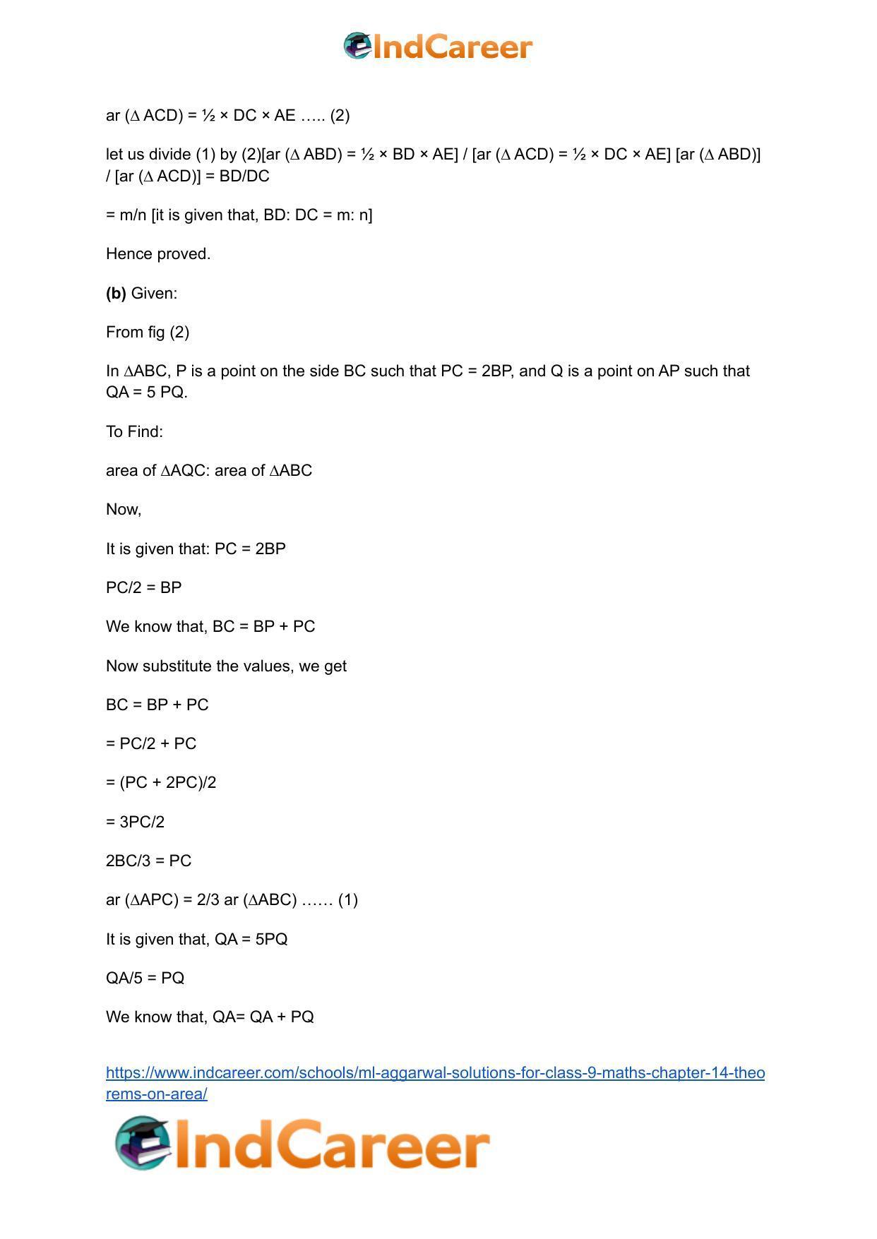 ML Aggarwal Solutions for Class 9 Maths Chapter 14- Theorems on Area - Page 18
