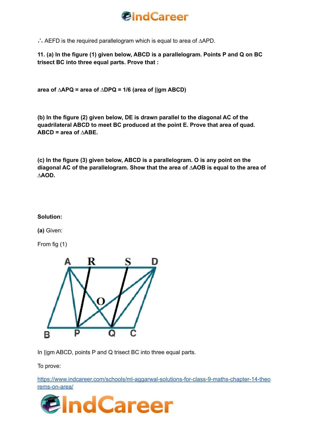 ML Aggarwal Solutions for Class 9 Maths Chapter 14- Theorems on Area - Page 24