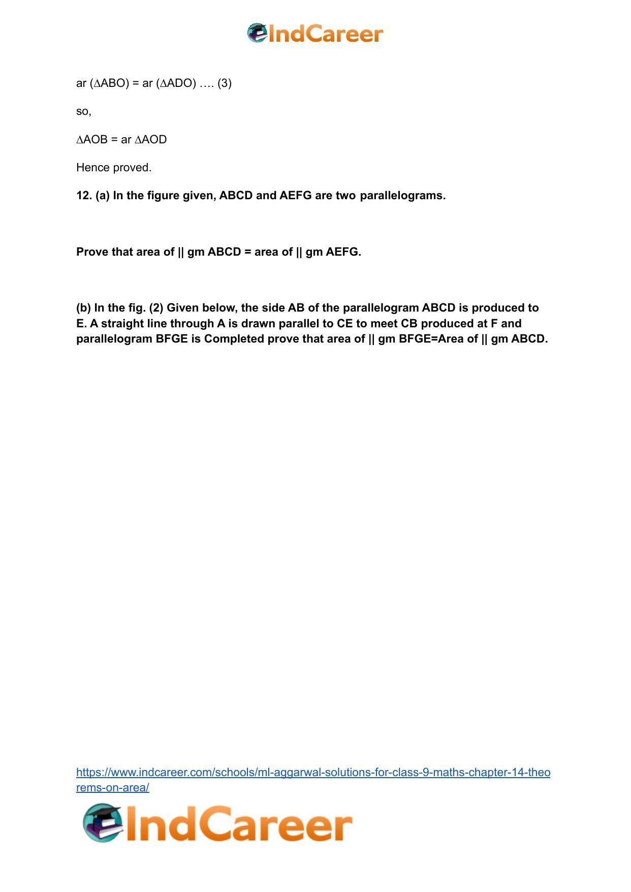 ML Aggarwal Solutions for Class 9 Maths Chapter 14- Theorems on Area - Page 27