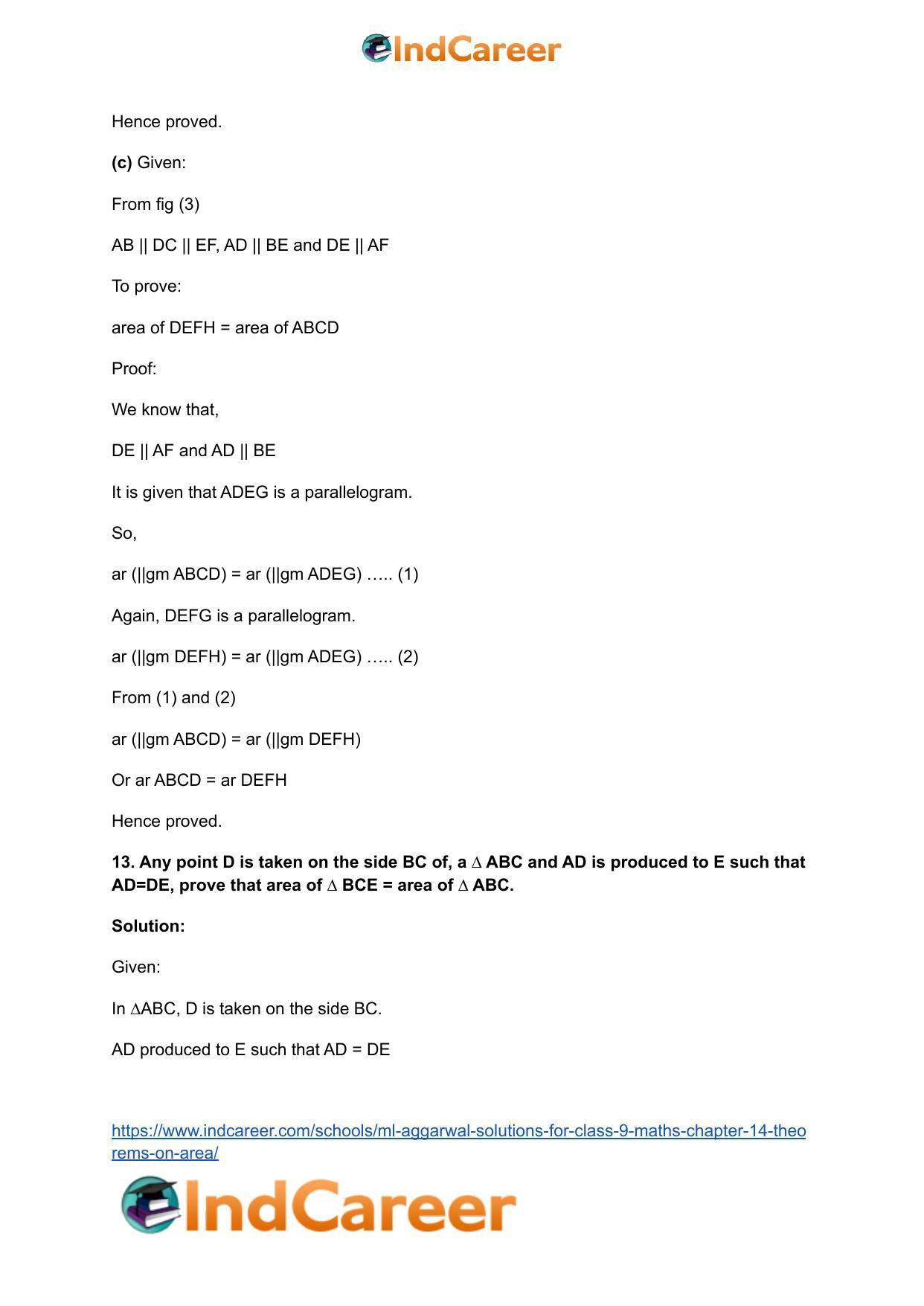 ML Aggarwal Solutions for Class 9 Maths Chapter 14- Theorems on Area - Page 31