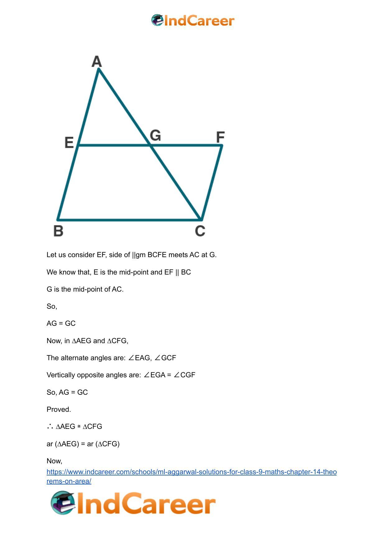 ML Aggarwal Solutions for Class 9 Maths Chapter 14- Theorems on Area - Page 40