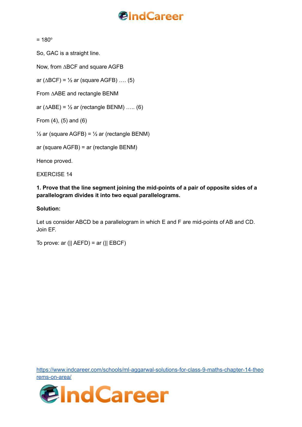 ML Aggarwal Solutions for Class 9 Maths Chapter 14- Theorems on Area - Page 44
