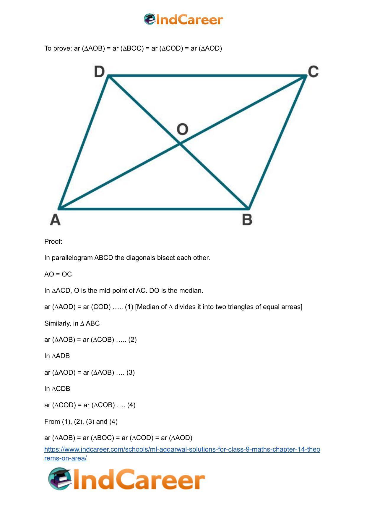 ML Aggarwal Solutions for Class 9 Maths Chapter 14- Theorems on Area - Page 46