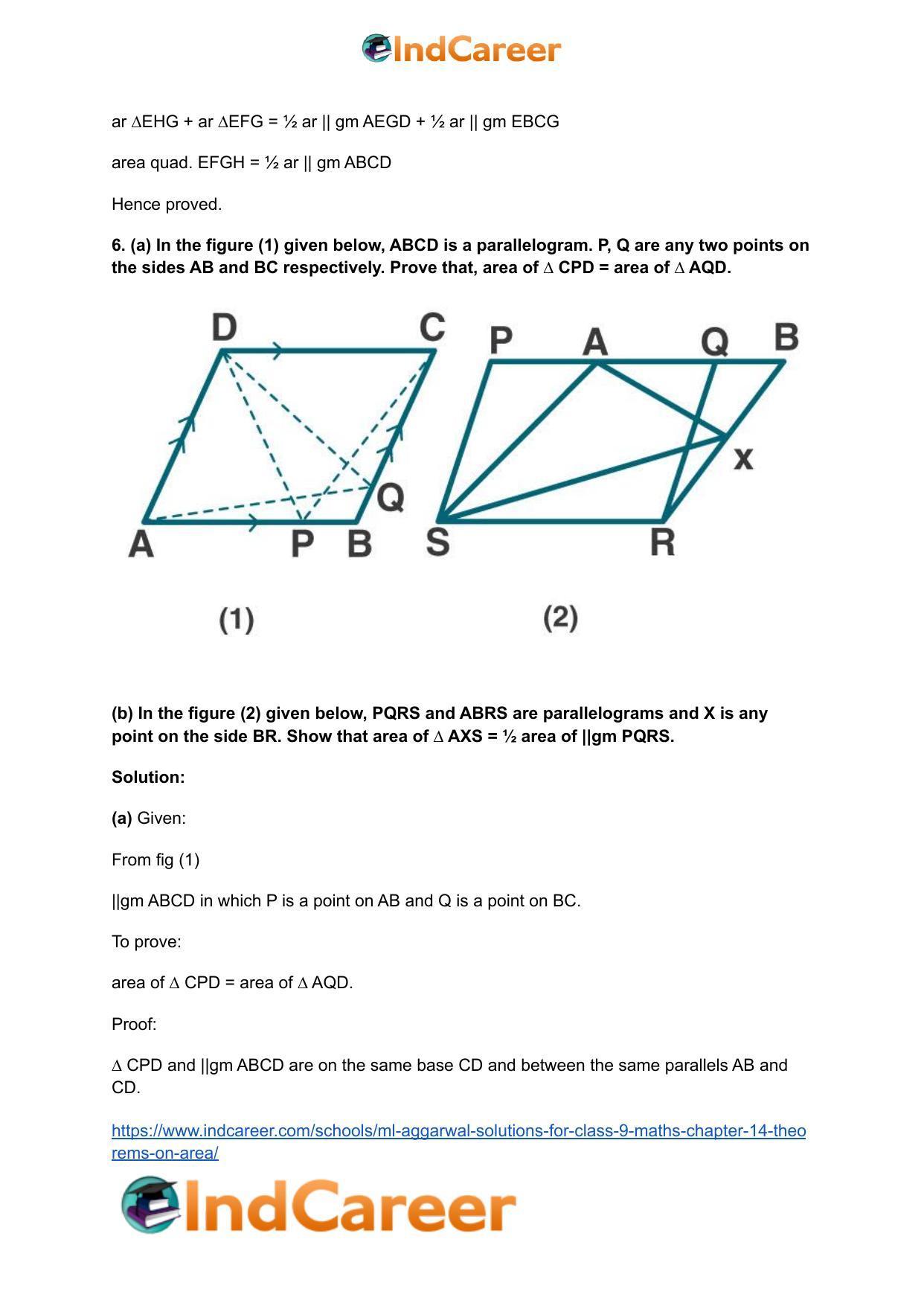 ML Aggarwal Solutions for Class 9 Maths Chapter 14- Theorems on Area - Page 53