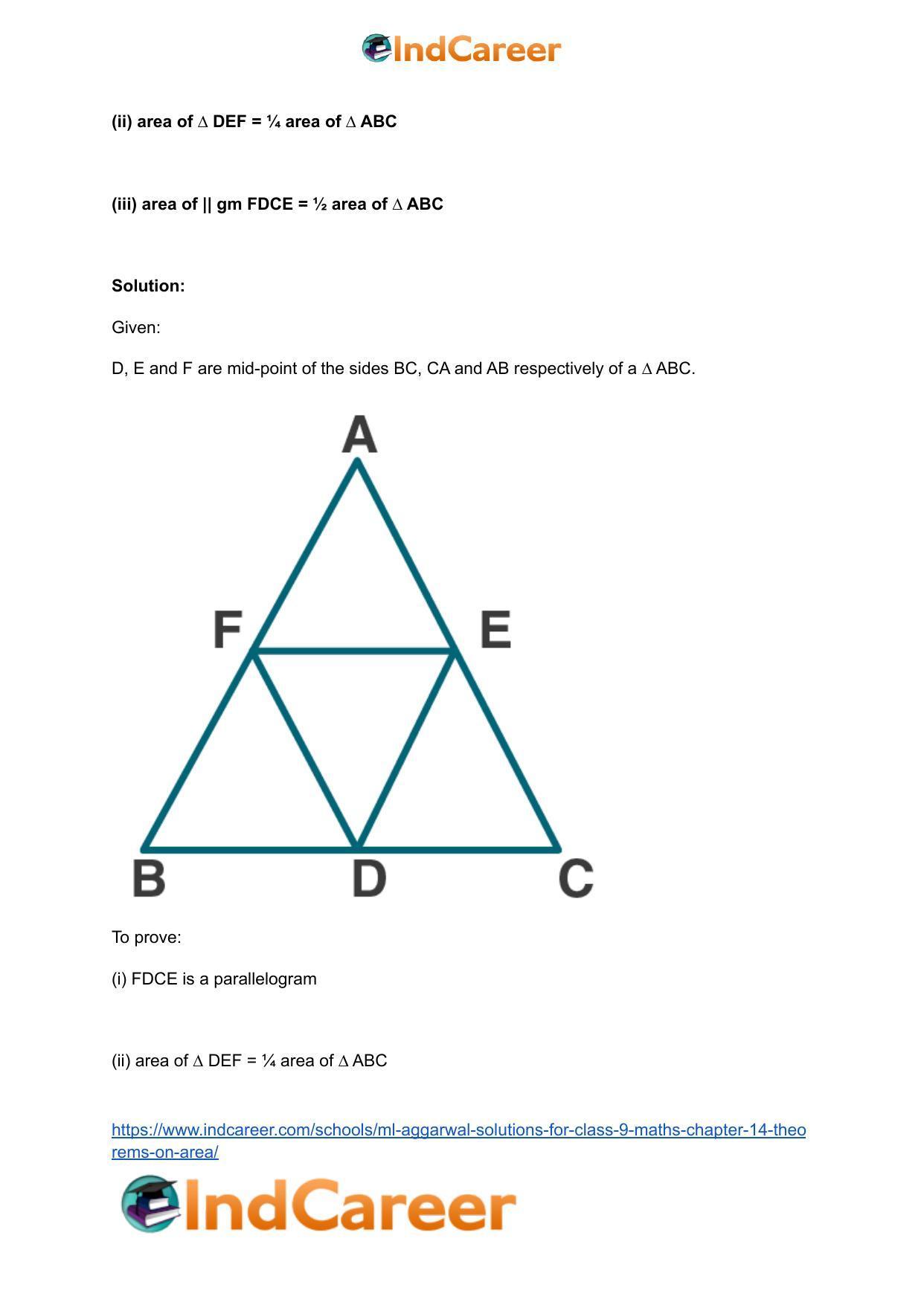 ML Aggarwal Solutions for Class 9 Maths Chapter 14- Theorems on Area - Page 55