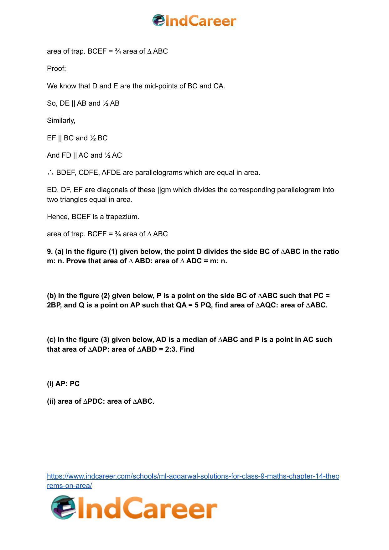 ML Aggarwal Solutions for Class 9 Maths Chapter 14- Theorems on Area - Page 58