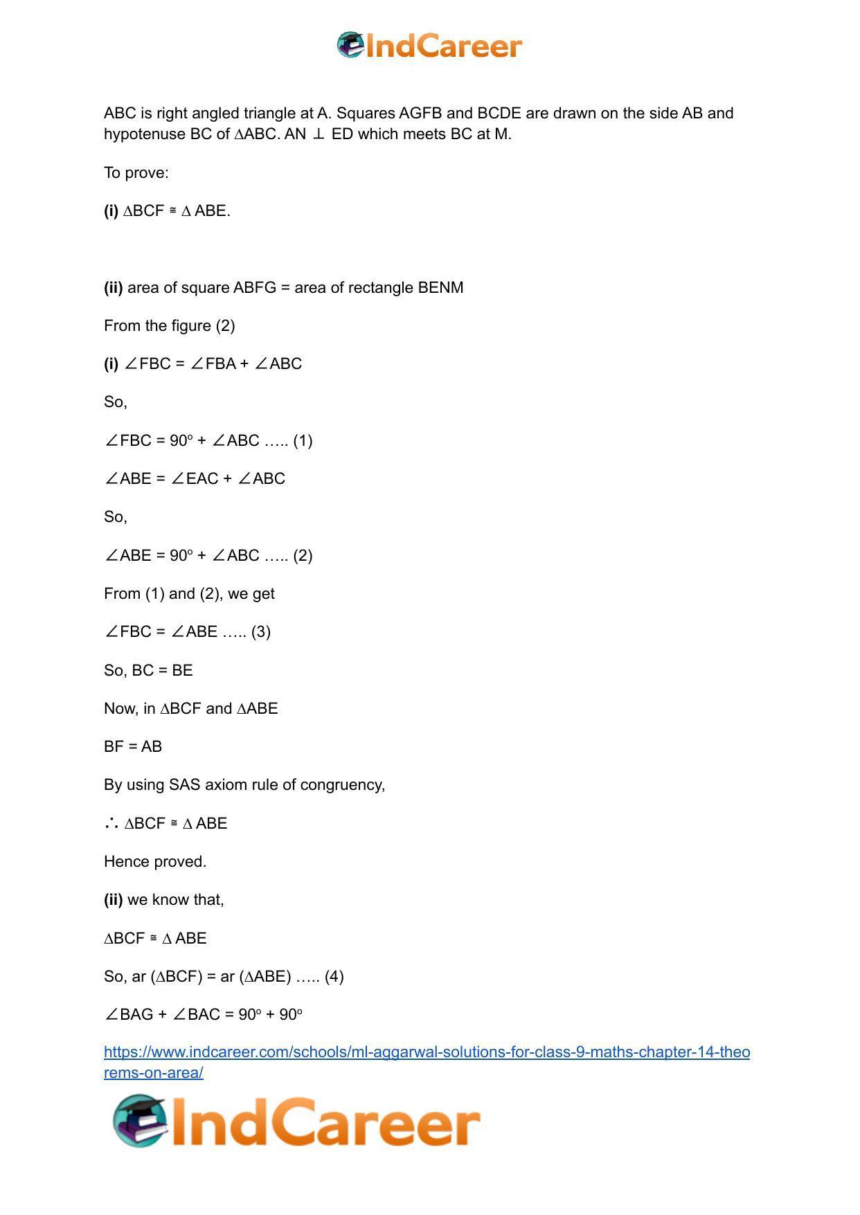 ML Aggarwal Solutions for Class 9 Maths Chapter 14- Theorems on Area - Page 85