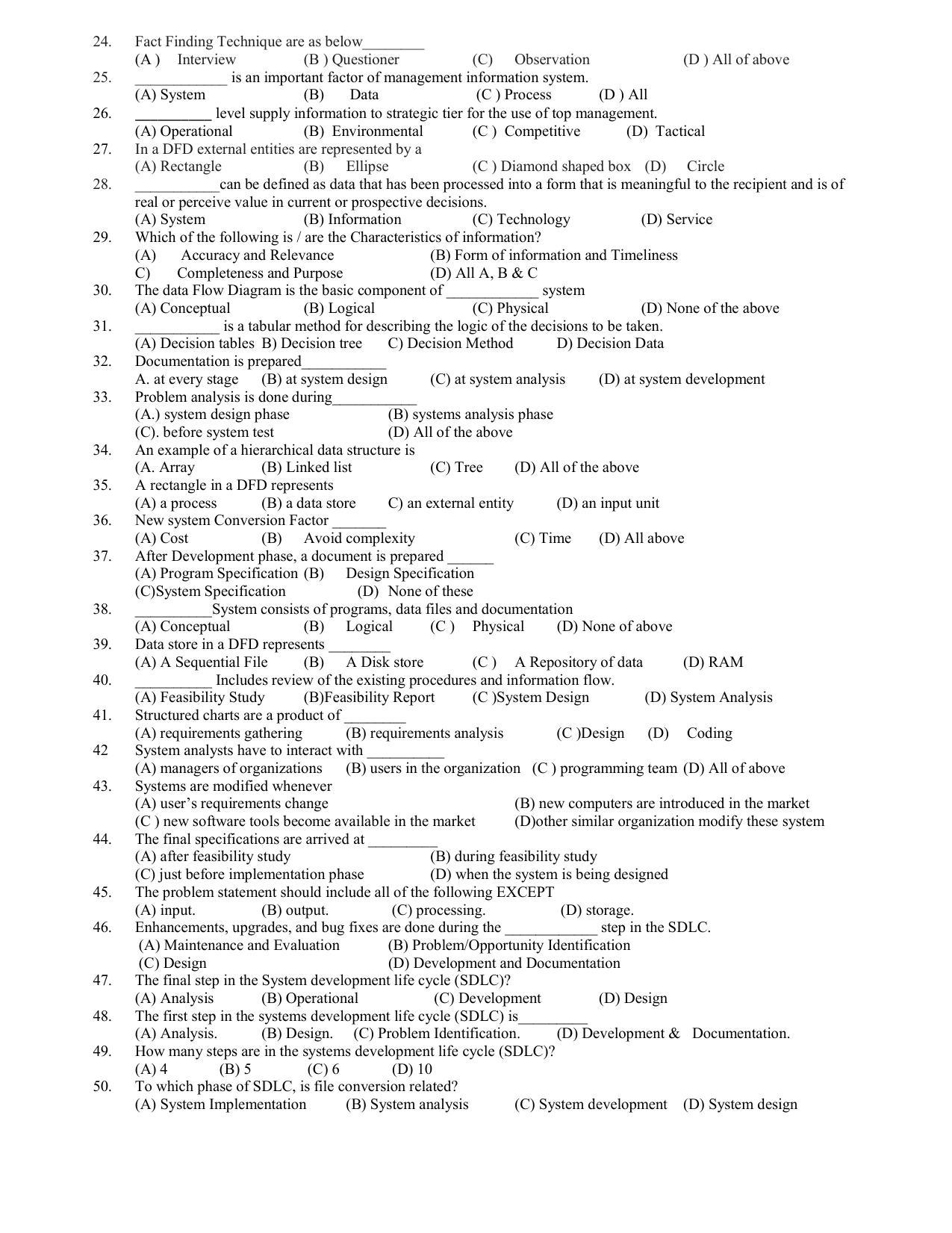 Hemchand North Gujarat University Sample Paper July-Sept 2021:  M.Sc. (C.A. & IT) Semester-III  302 System Analysis and Design (Old Course) - Page 2