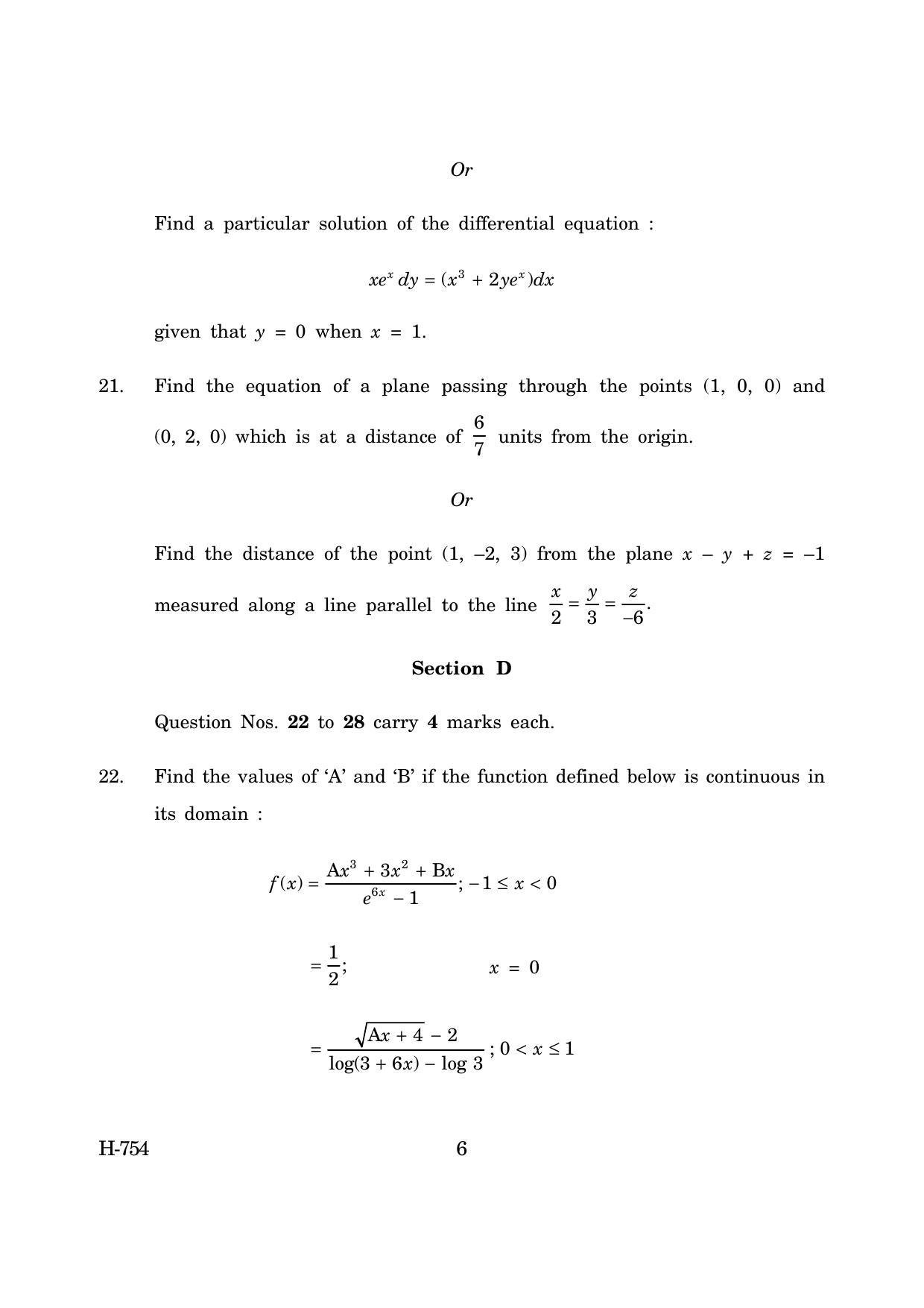 Goa Board Class 12 Mathematics (March 2019) Question Paper - Page 6