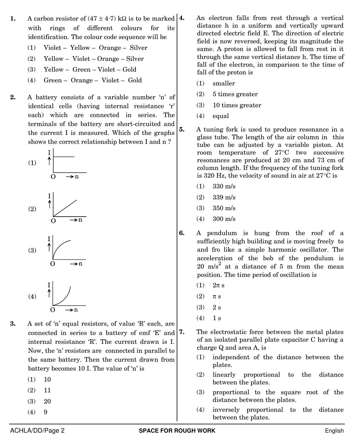 NEET English DD 2019 Question Paper - Page 2