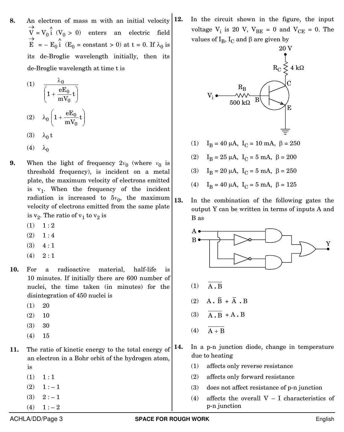 NEET English DD 2019 Question Paper - Page 3