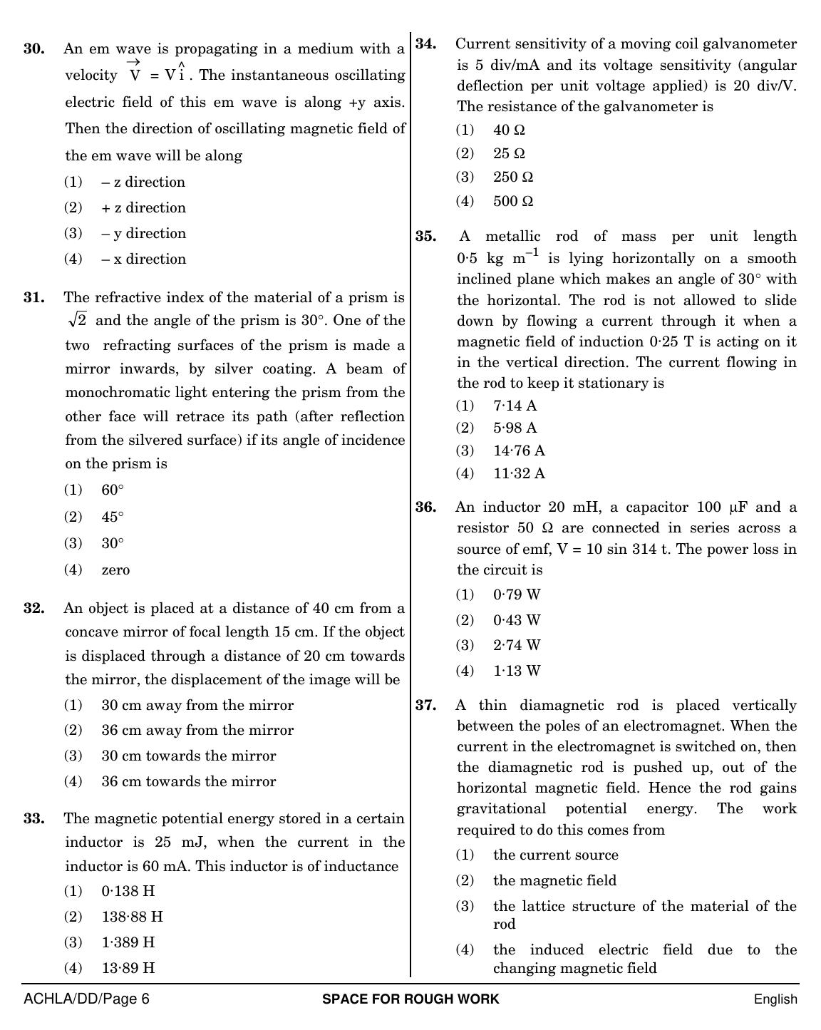 NEET English DD 2019 Question Paper - Page 6