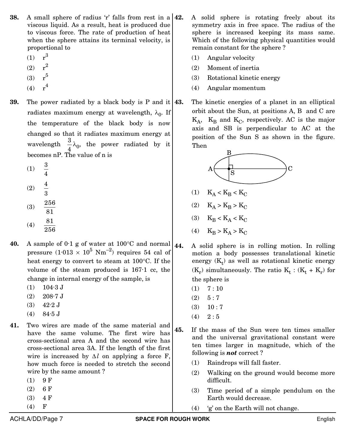 NEET English DD 2019 Question Paper - Page 7