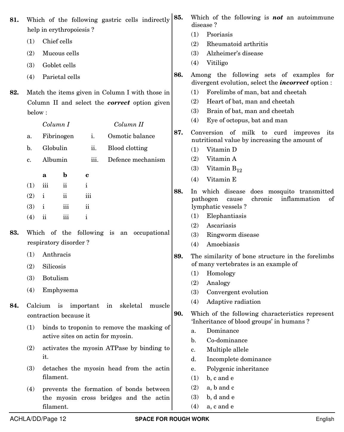 NEET English DD 2019 Question Paper - Page 12